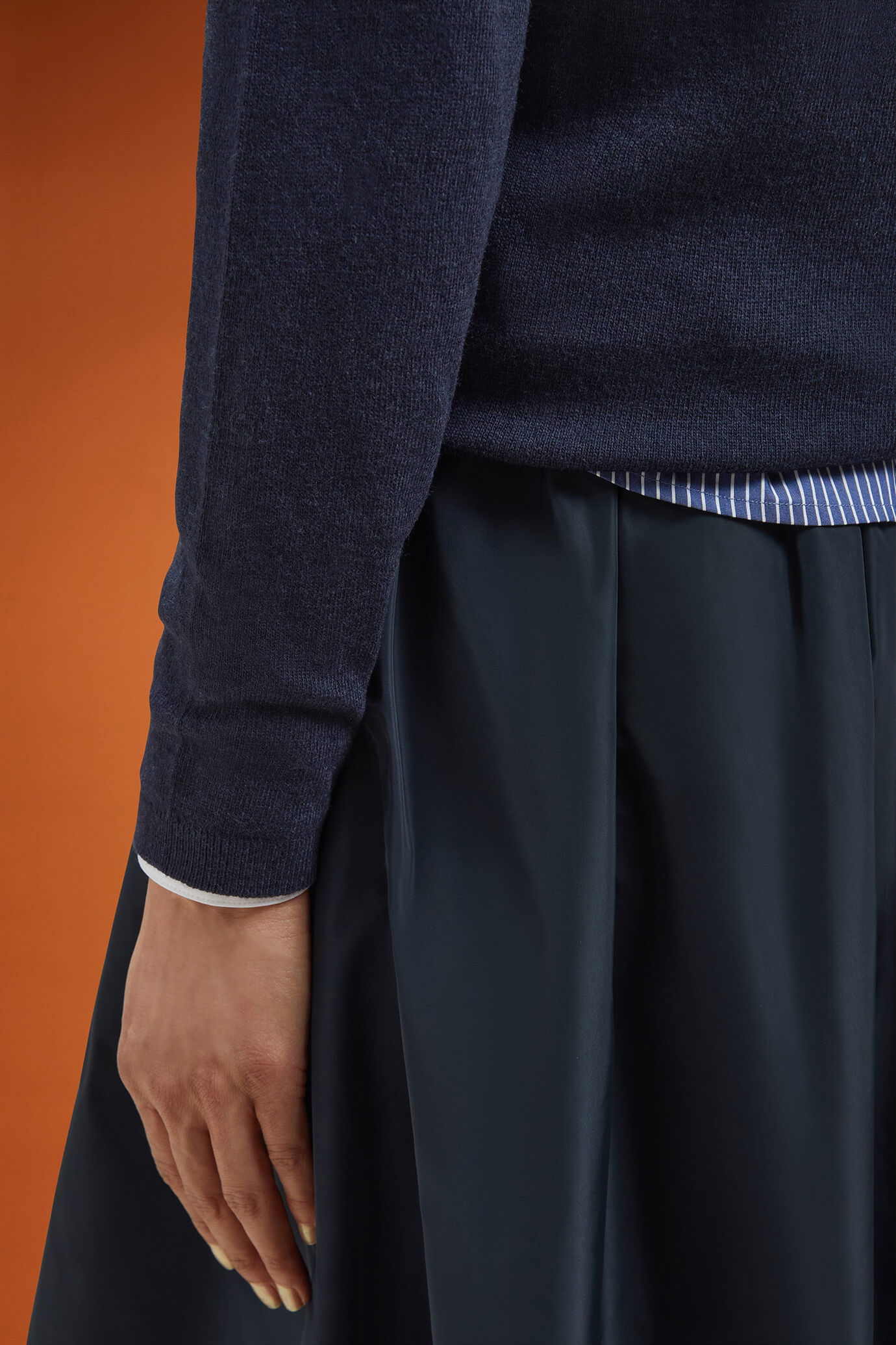 Pull col rond pour femme, coupe classique, en laine et cachemire image number 3