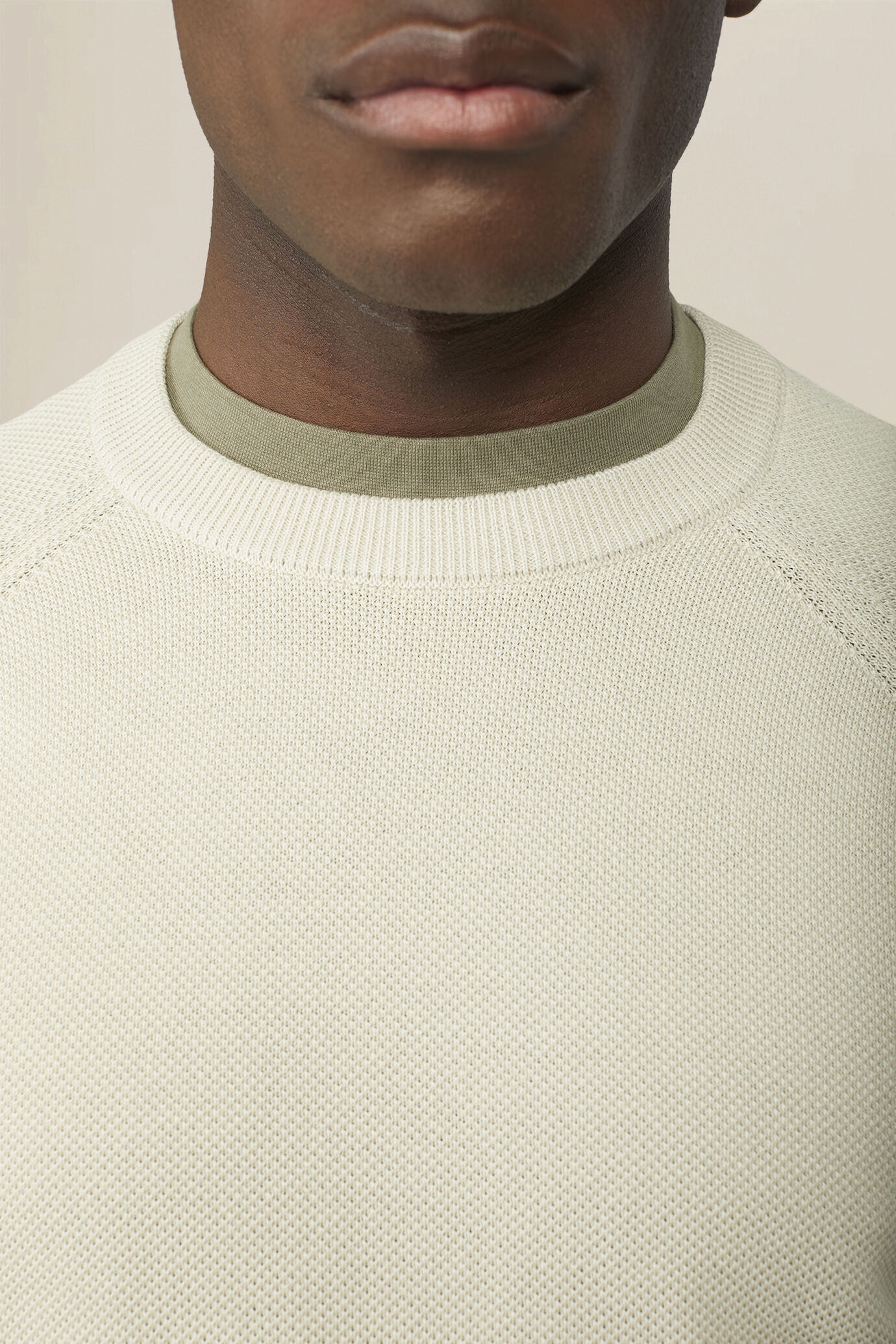 Herrenpullover mit Rundhalsausschnitt aus 100 % Baumwolle mit Reliefmuster image number 2