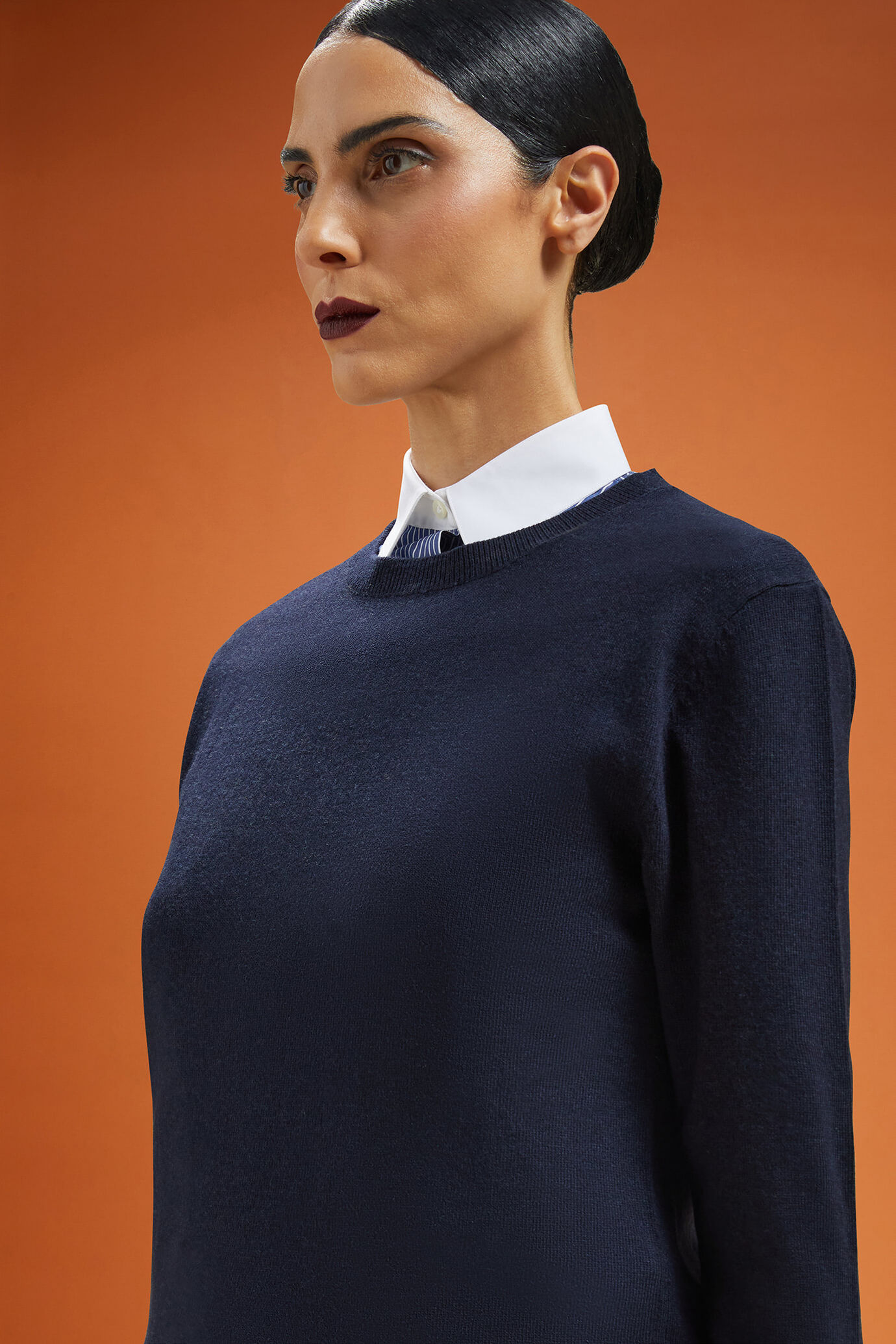 Women's regular fit crew neck jumper in a blend of wool and cashmere image number 4