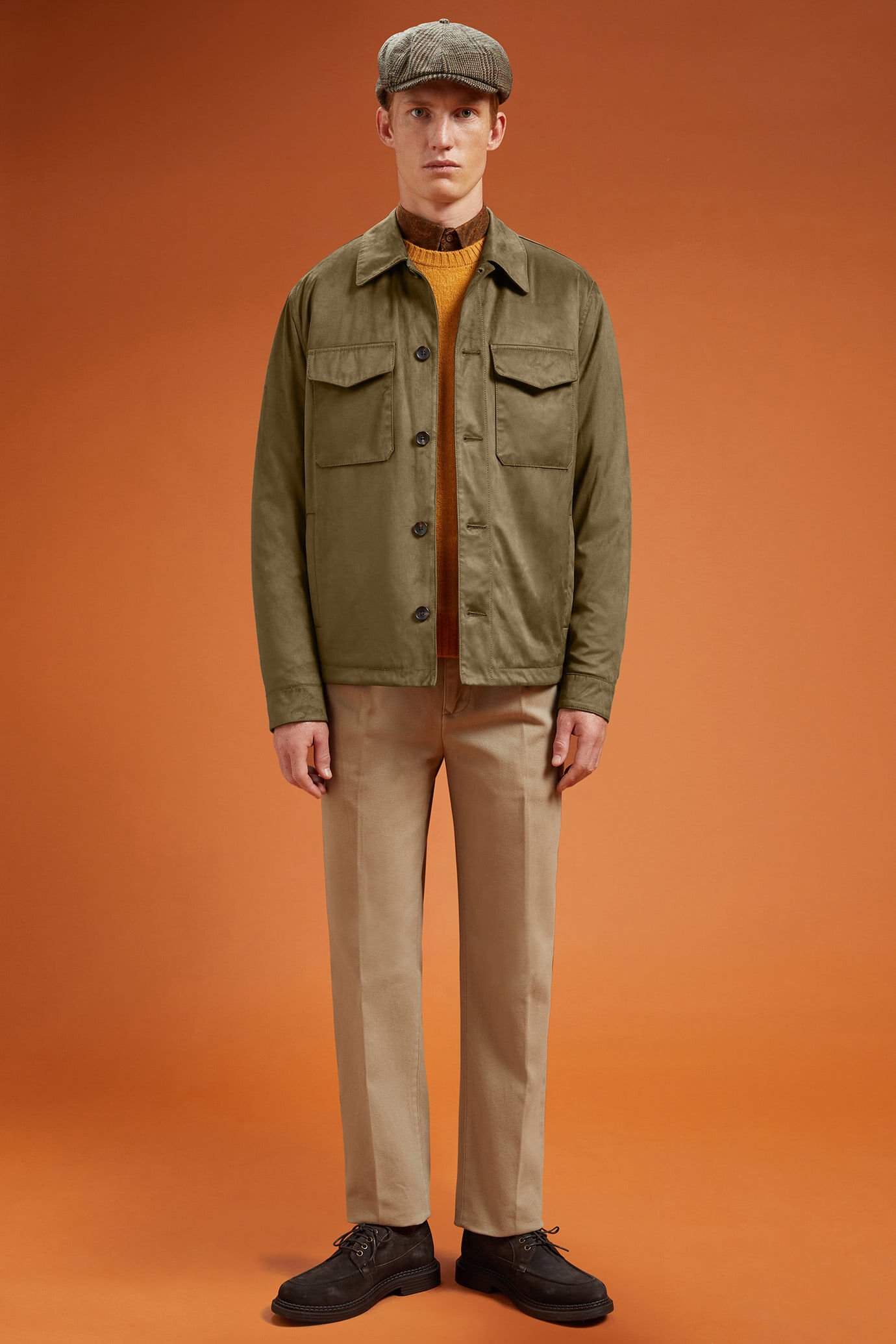 Leicht gefütterte Jacke aus Wildlederimitat in normaler Passform image number 2