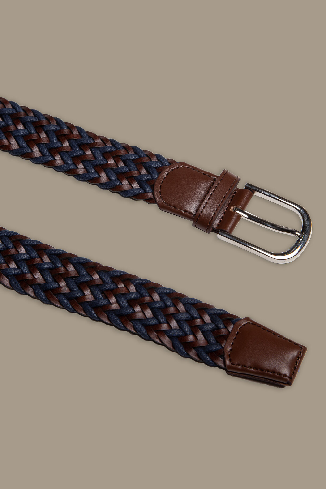 Braided belt leather and cotton image number 1
