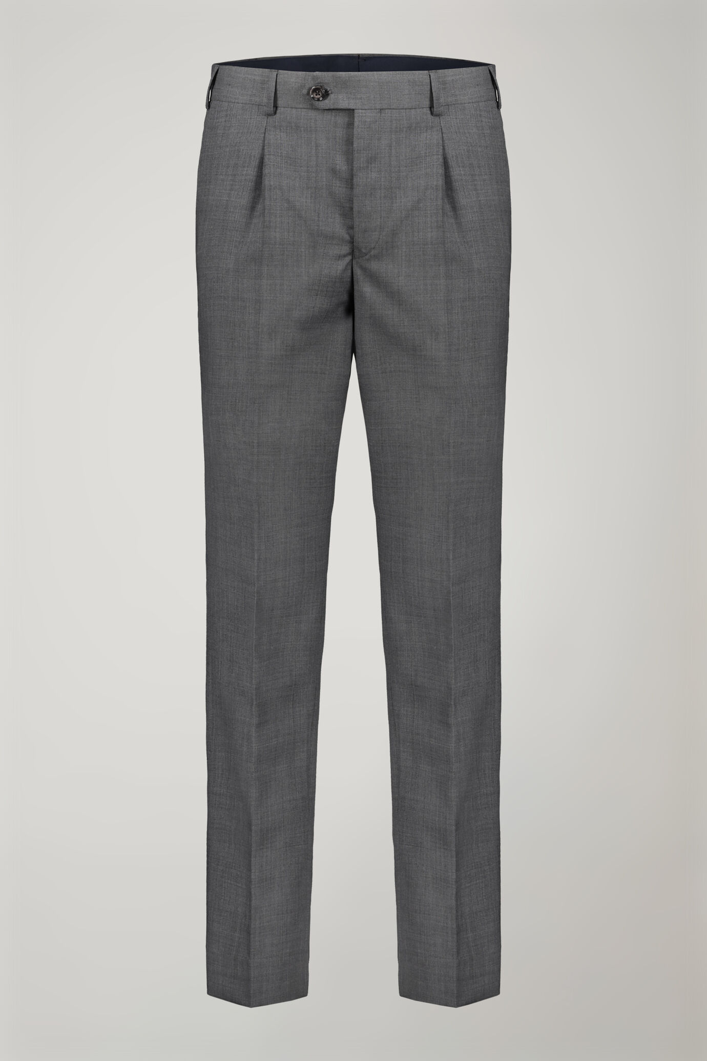 Men's single-breasted Wool Blend suit with regular fit grisaille design image number 7