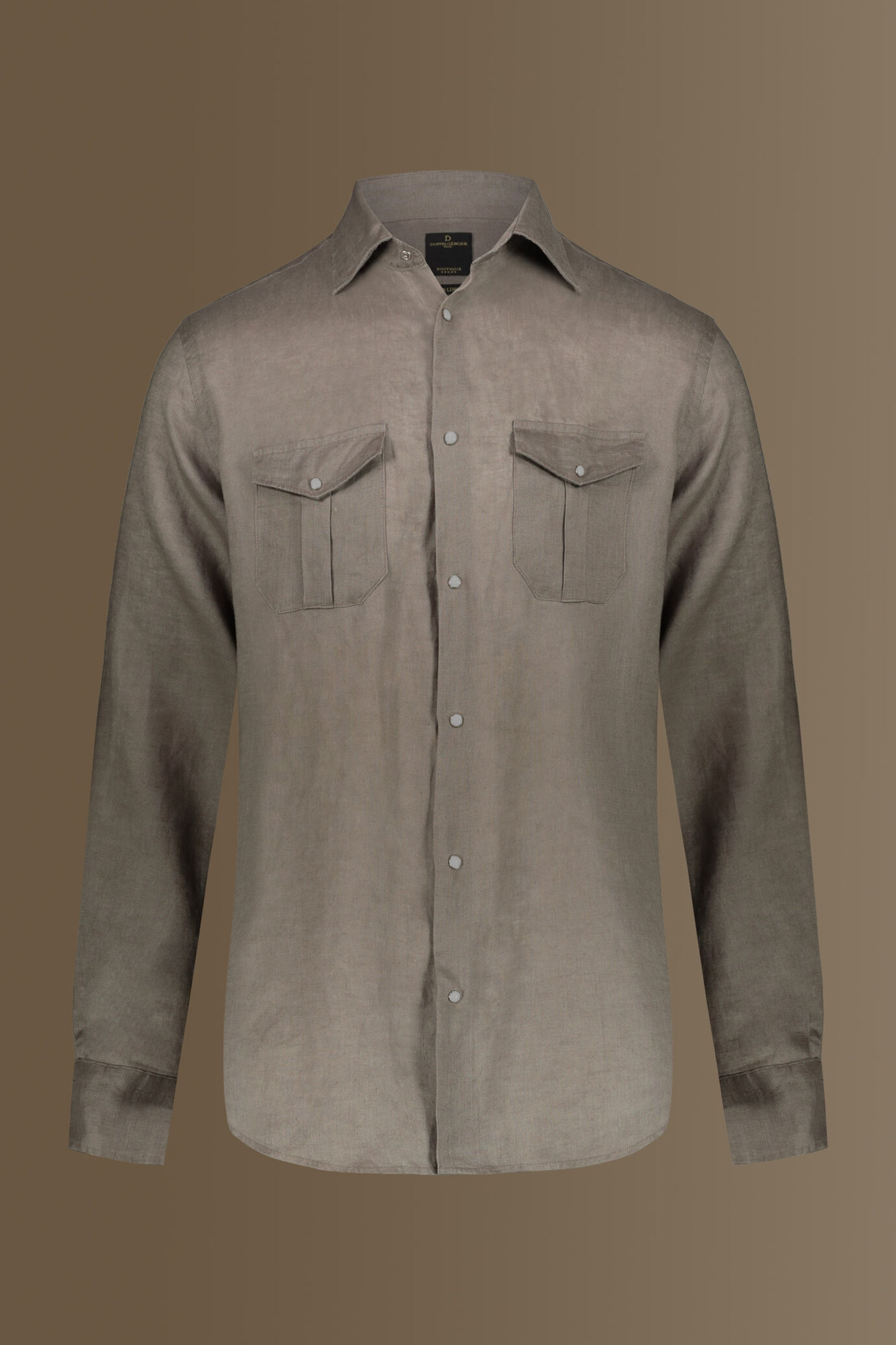 Casual shirt french collar 100% linen solid colour image number 5