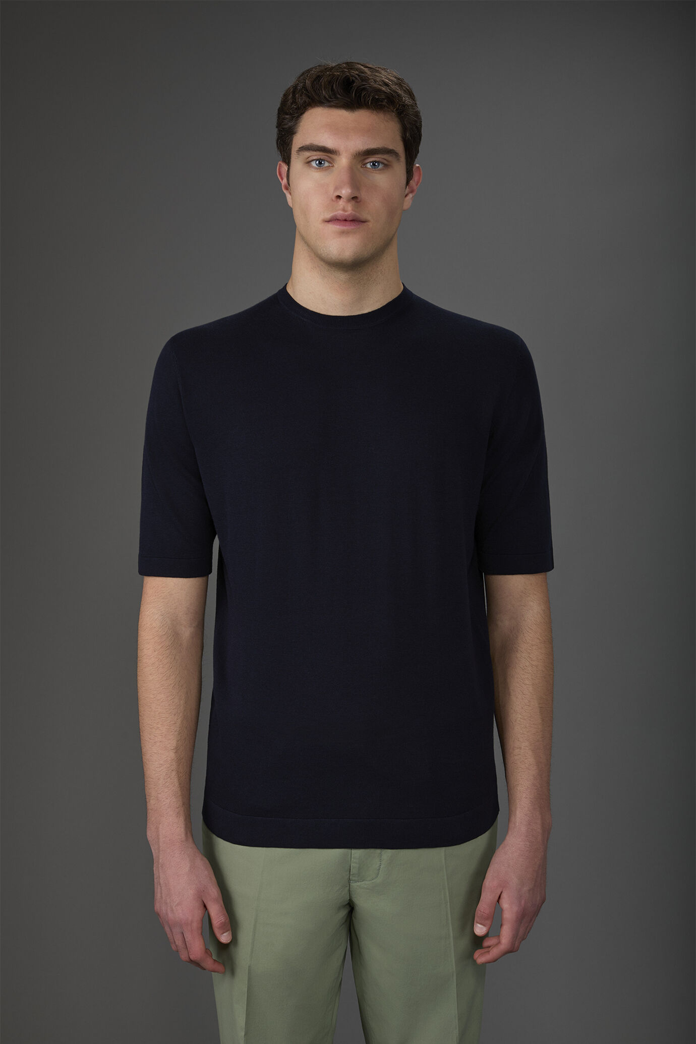 T-shirt uomo in maglia maniche corte 100% cotone doppio ritorto