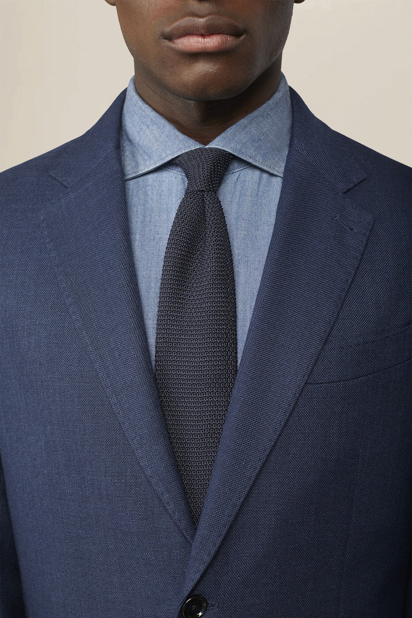 Veste simple boutonnage avec revers en pointe, semi-doubl&eacute;e image number 2