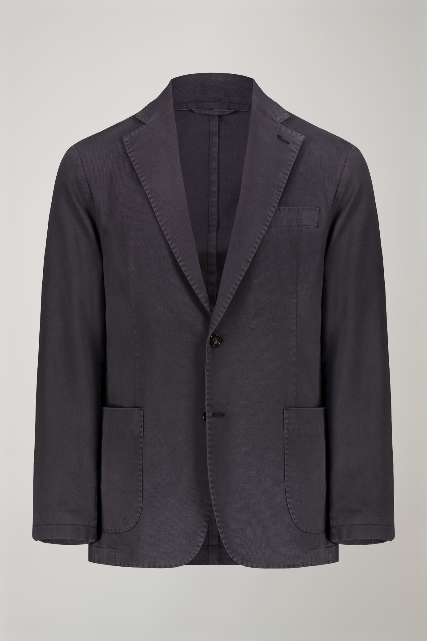 Men’s unlined single-breasted blazer and patch pockets in solid color regular fit image number 4