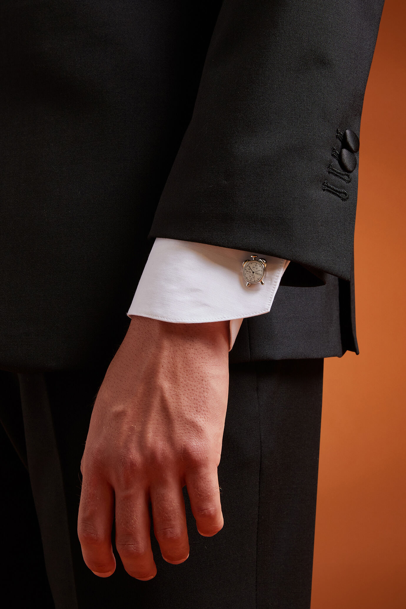 Manschettenkn&ouml;pfe f&uuml;r Herren mit Weckermotiv image number 1