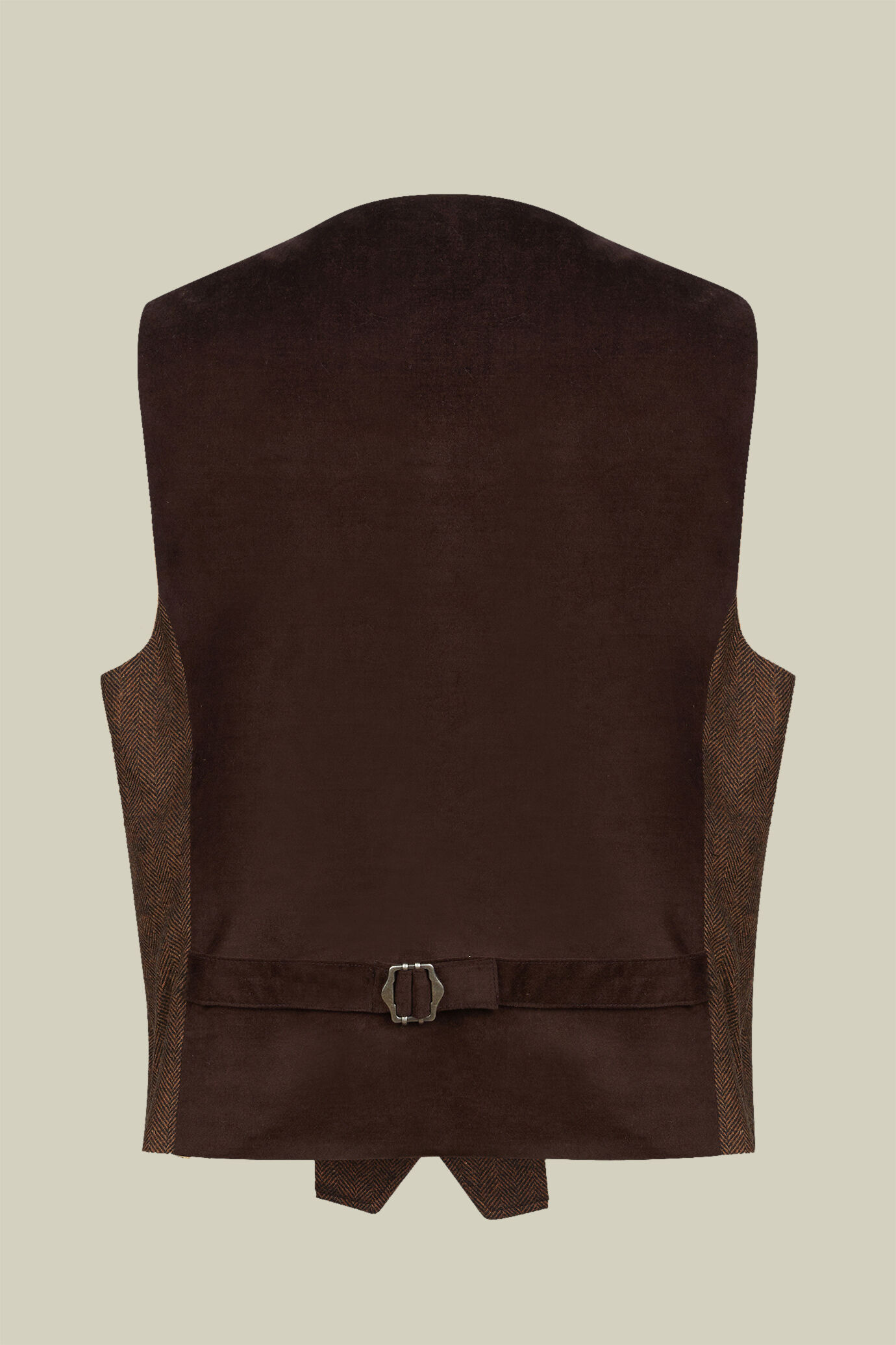 Women's regular fit waistcoat in herringbone wool blend fabric image number 1