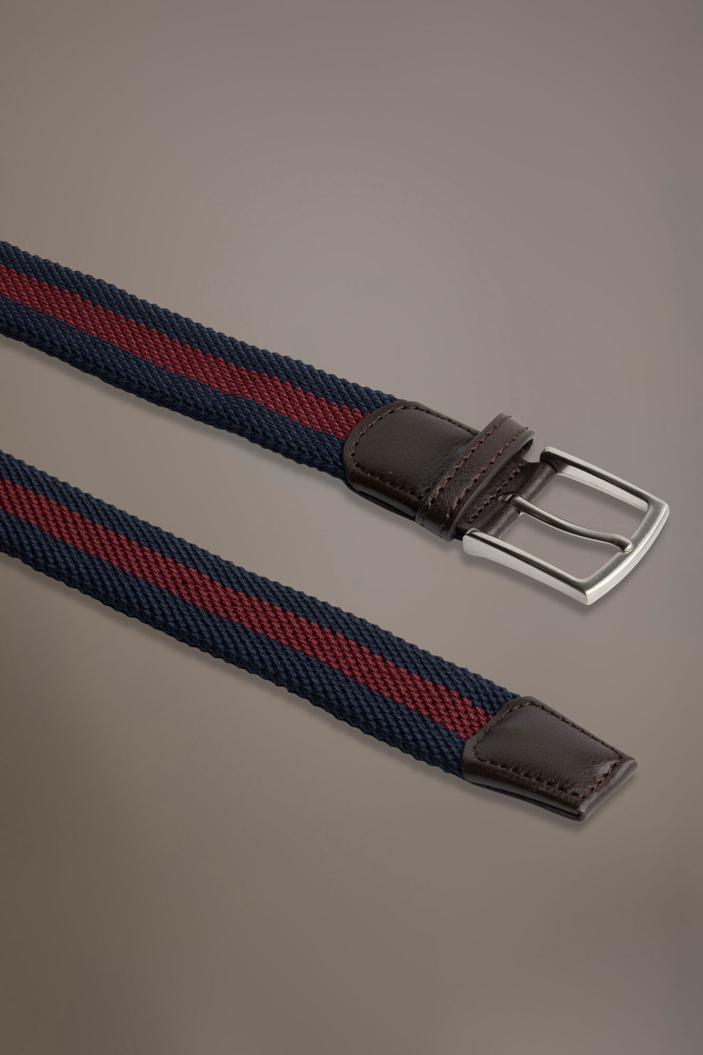 Cintura elastica intrecciata a righe bicolore uomo image number 1