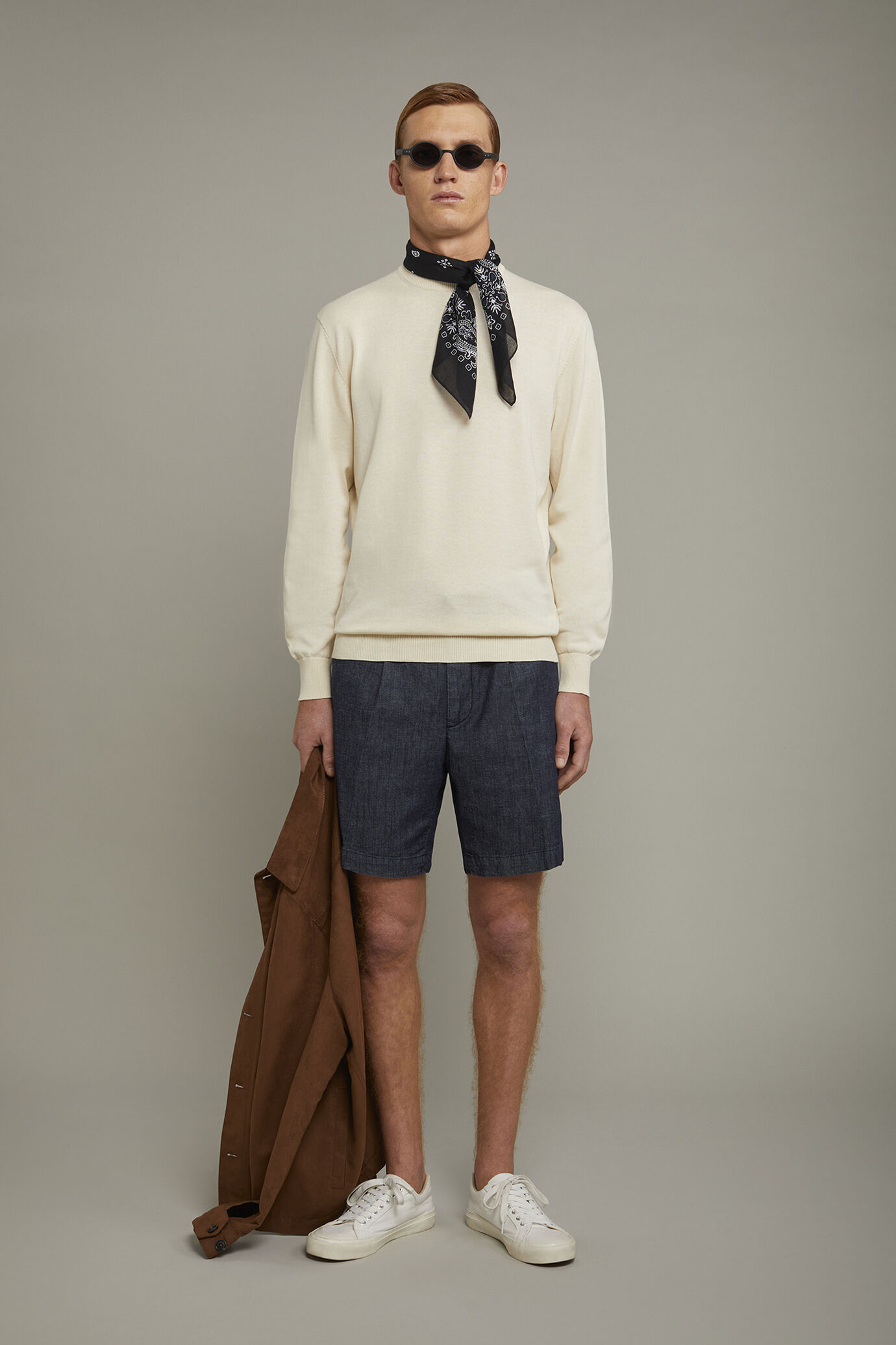 Men's Round neck sweater 100% cotton regular fit image number 0