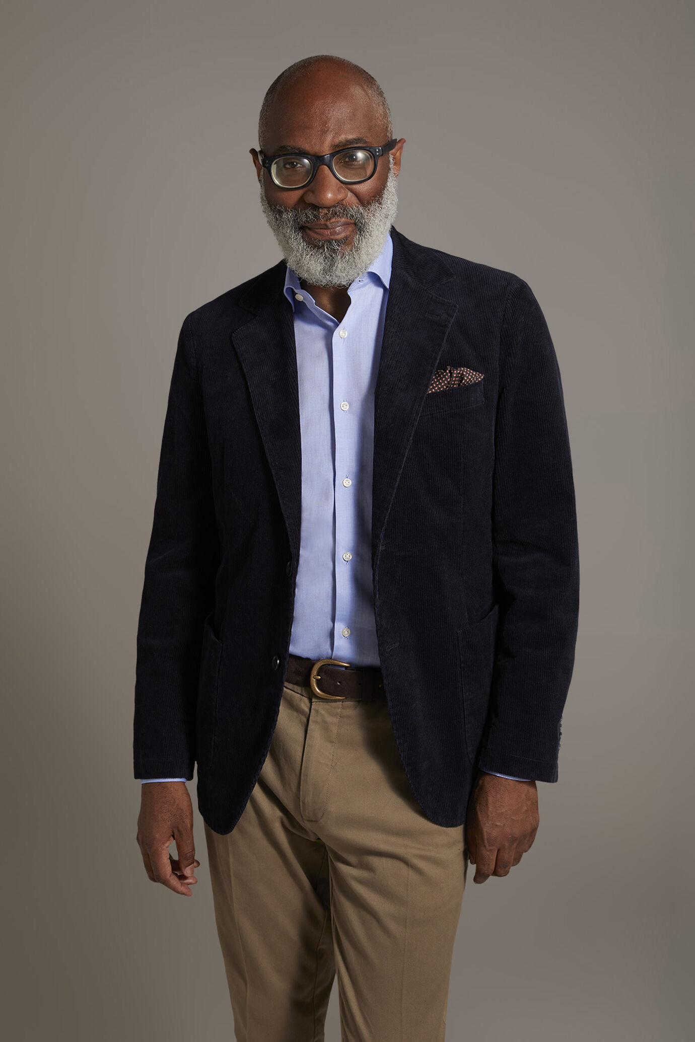 Giacca monopetto con tasche a toppa velluto a coste image number 2