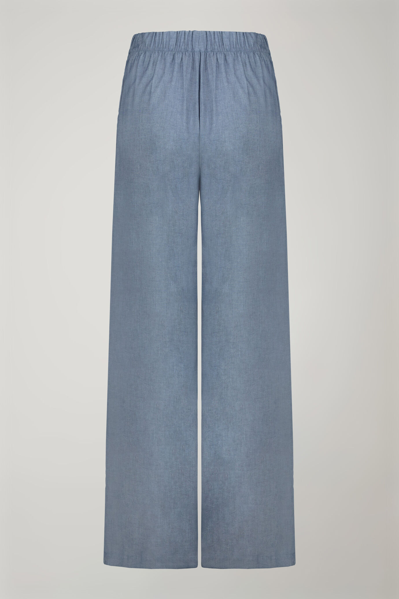 Pantalone donna gamba larga 100% cotone image number 1