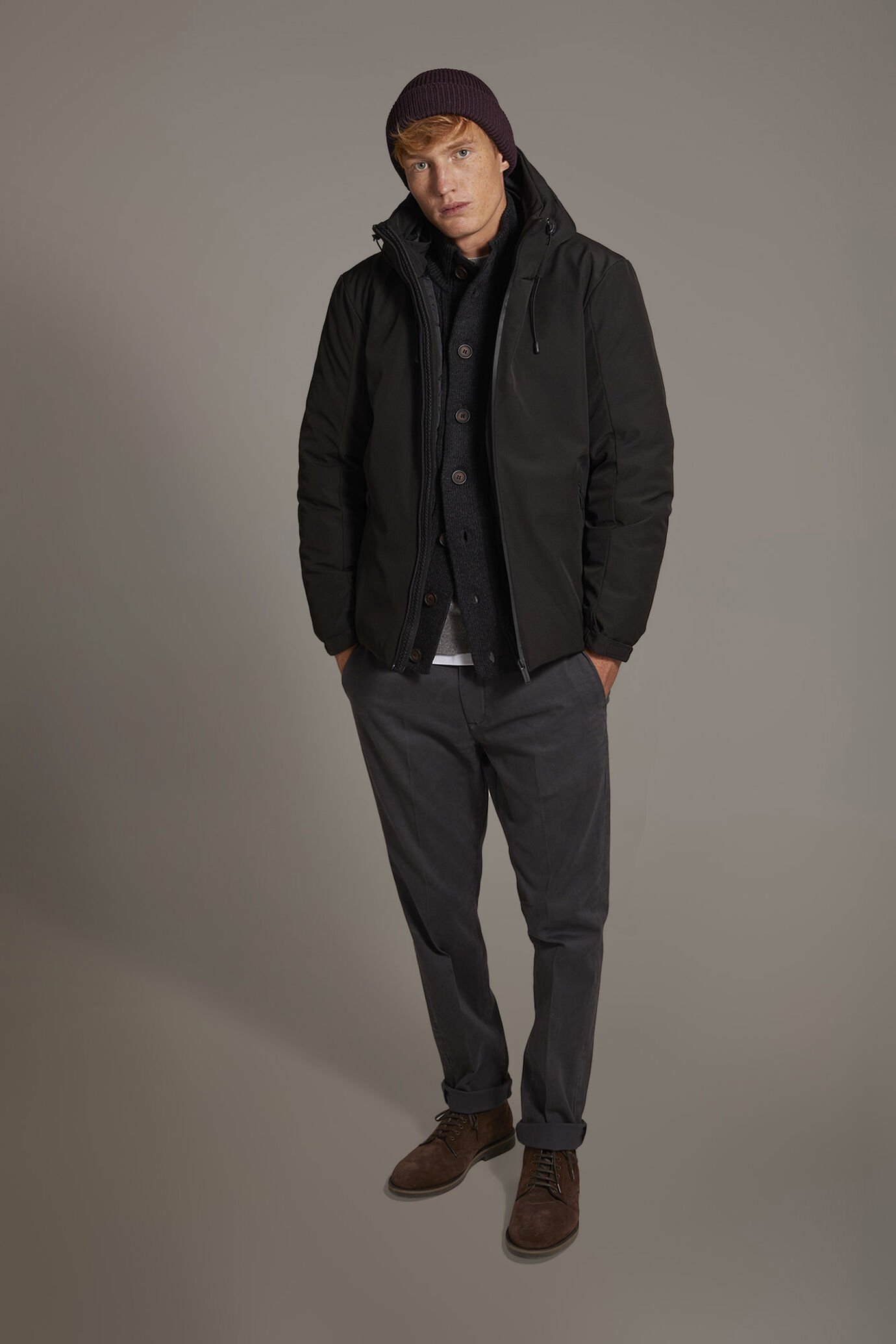 Tech jacket with hood poly tech stretch image number 0