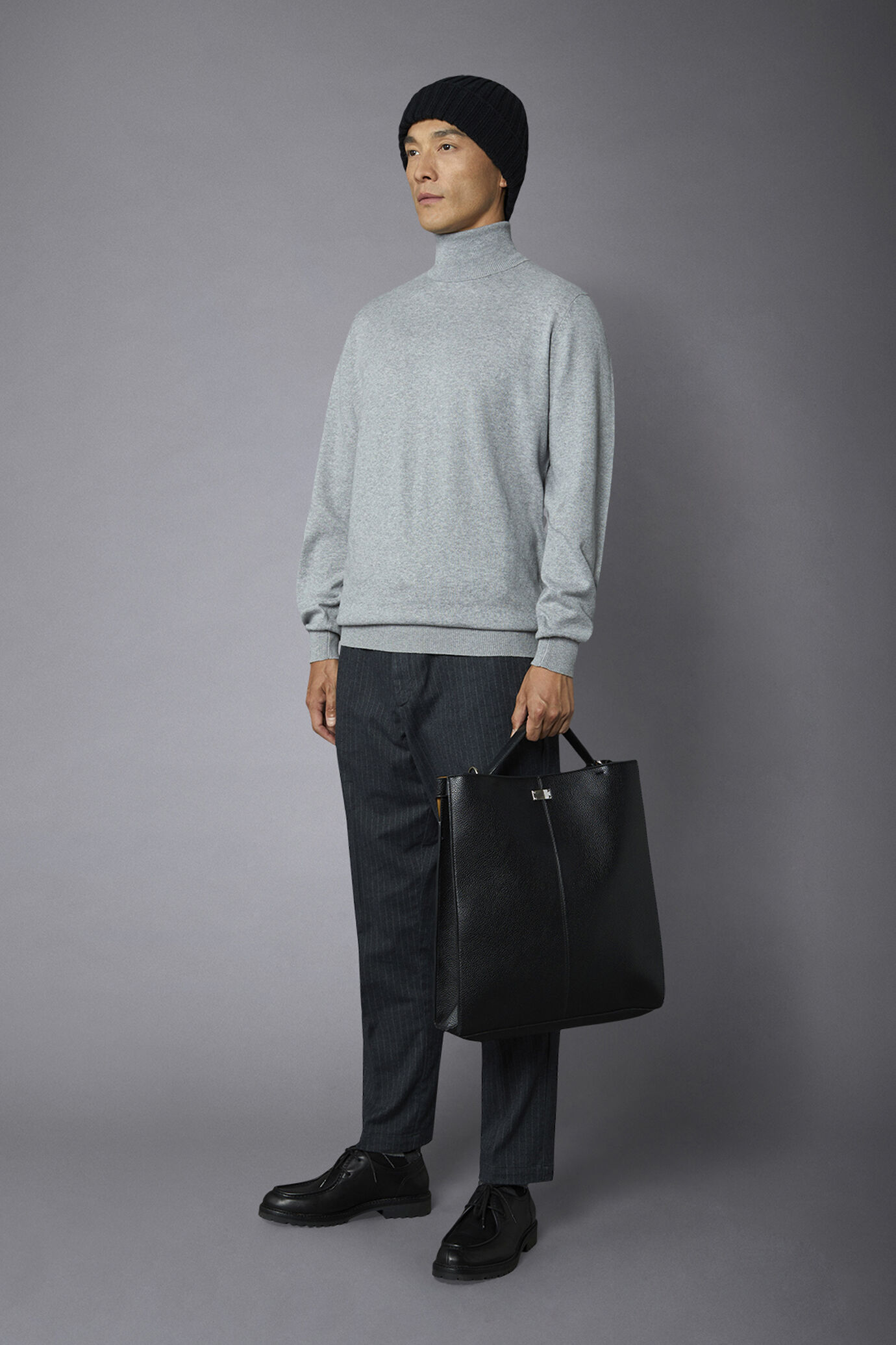Men's wool and cotton turtleneck sweater image number 1