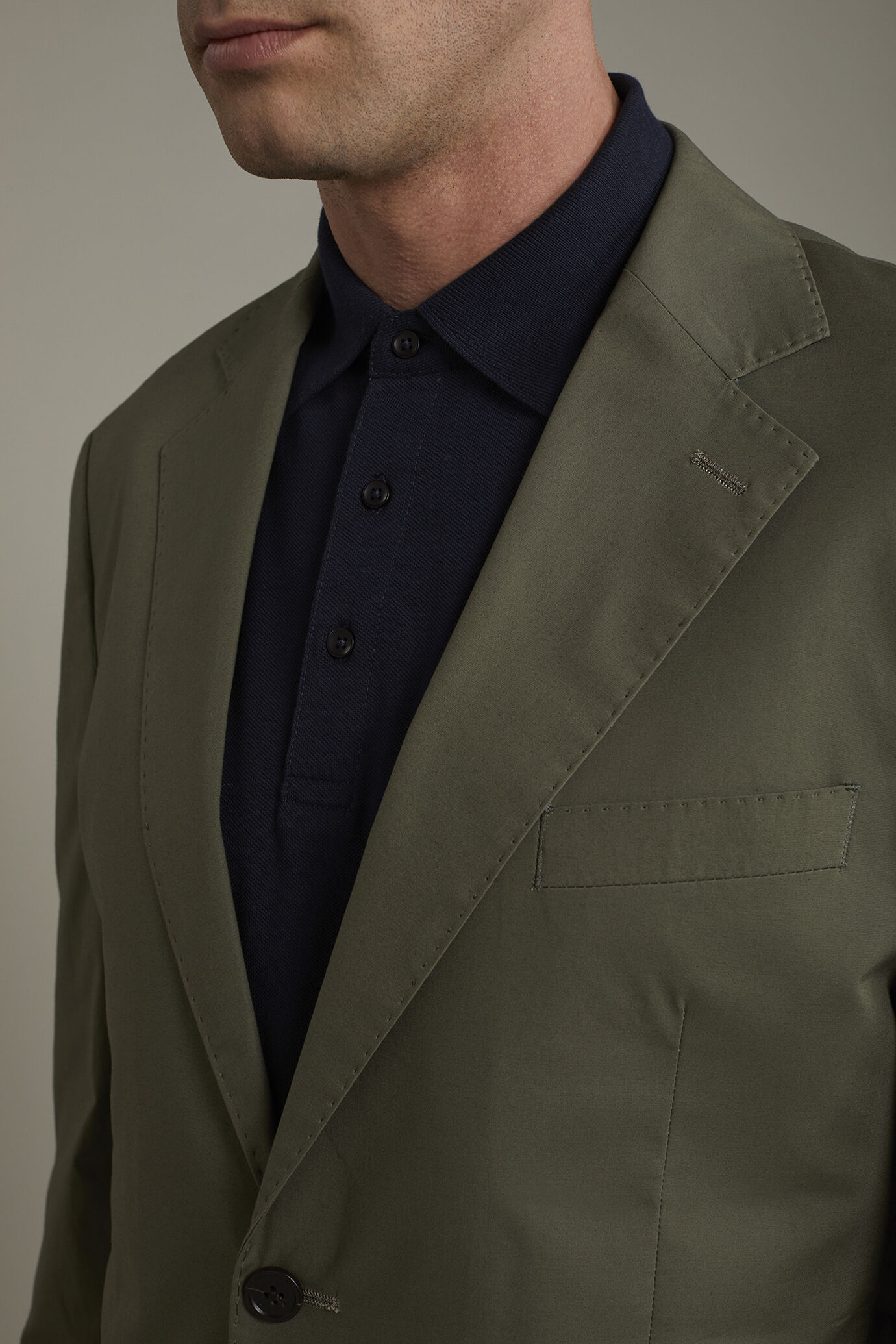 Single-breasted cotton regular fit solid color suit image number 3