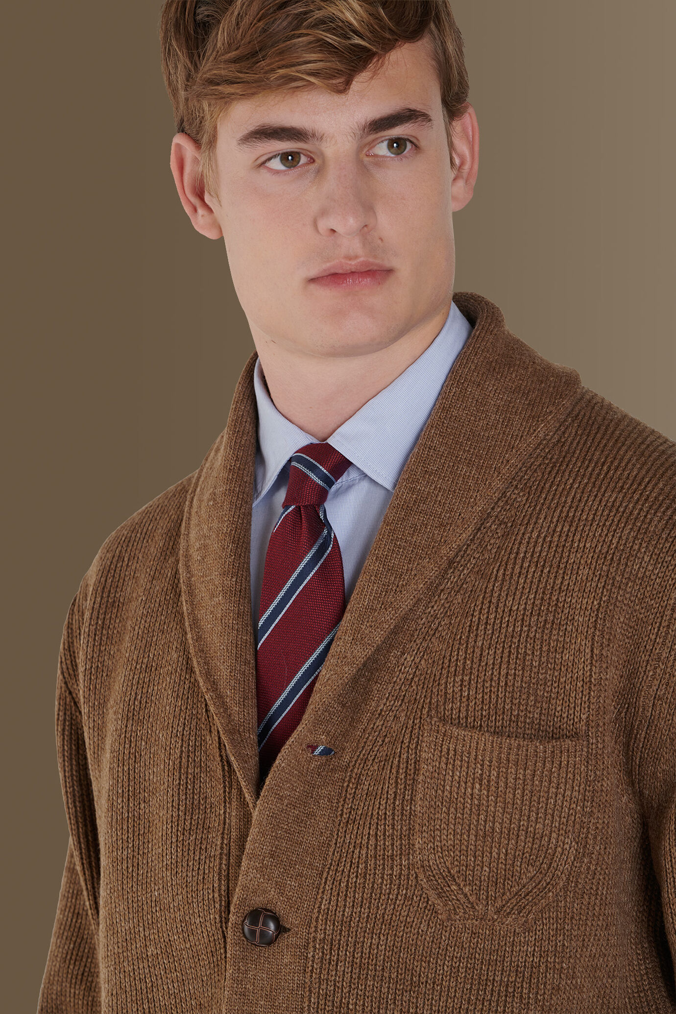 Cardigan with shawl collar image number 1