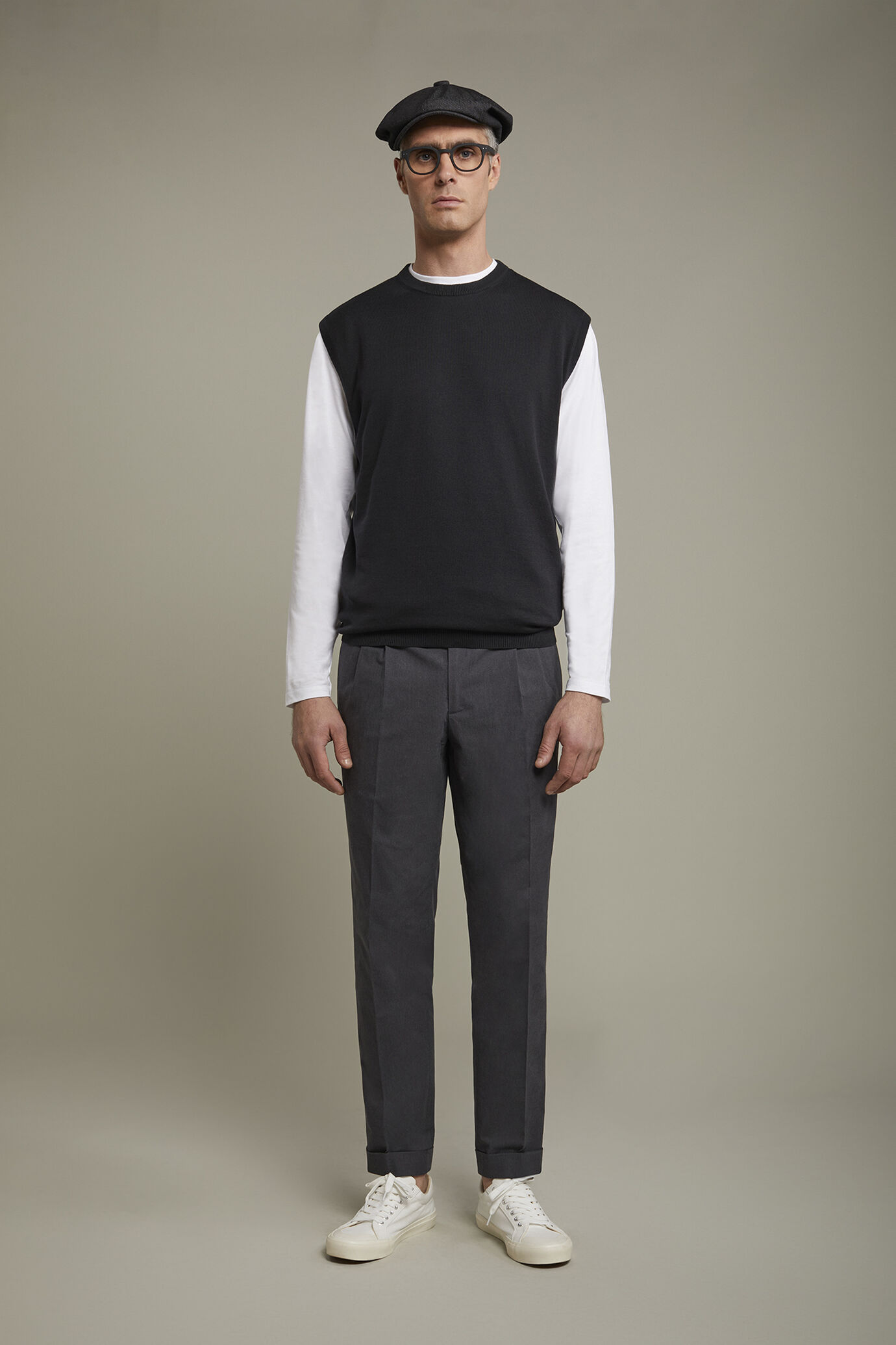 Gilet uomo girocollo 100% cotone regular fit image number 0