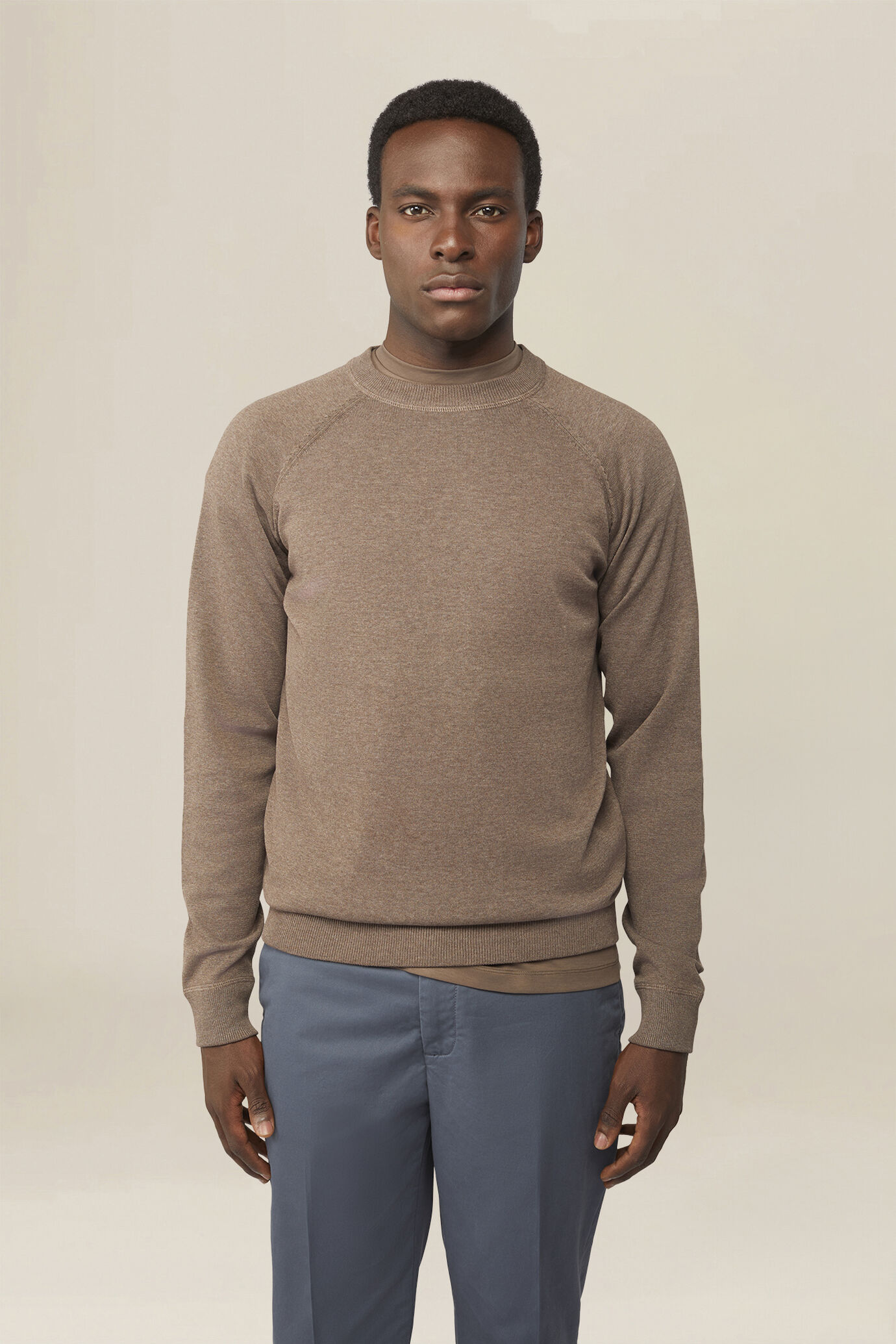 Herrenpullover mit Rundhalsausschnitt aus 100 % Baumwolle mit Raglan&auml;rmeln image number 0