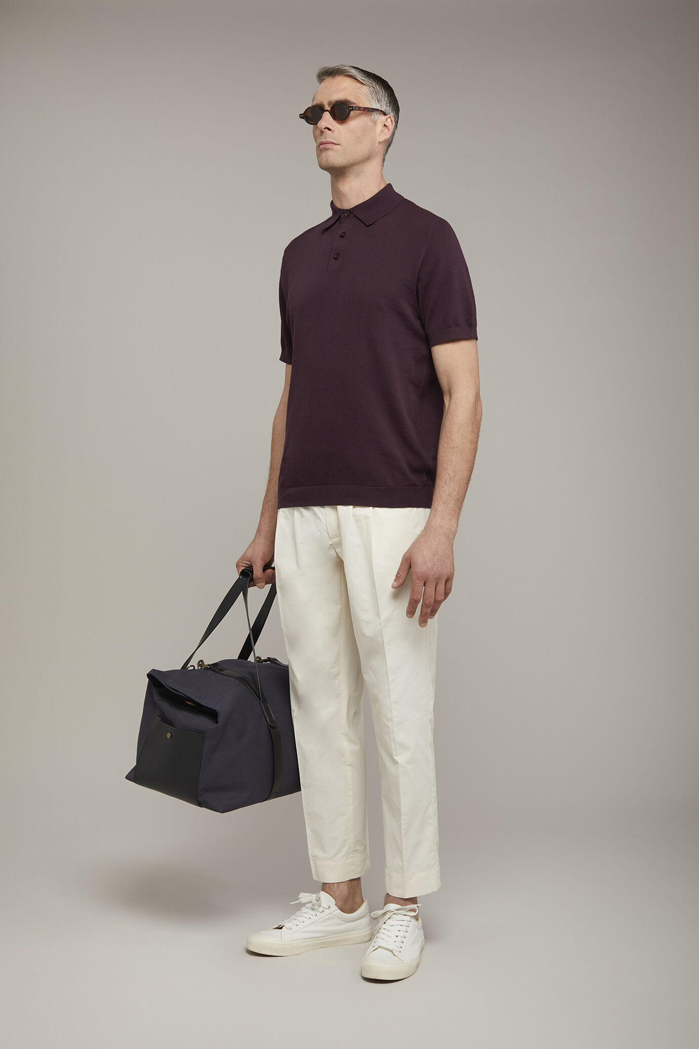 Polo in maglia uomo 100% cotone con manica corta regular fit image number 1