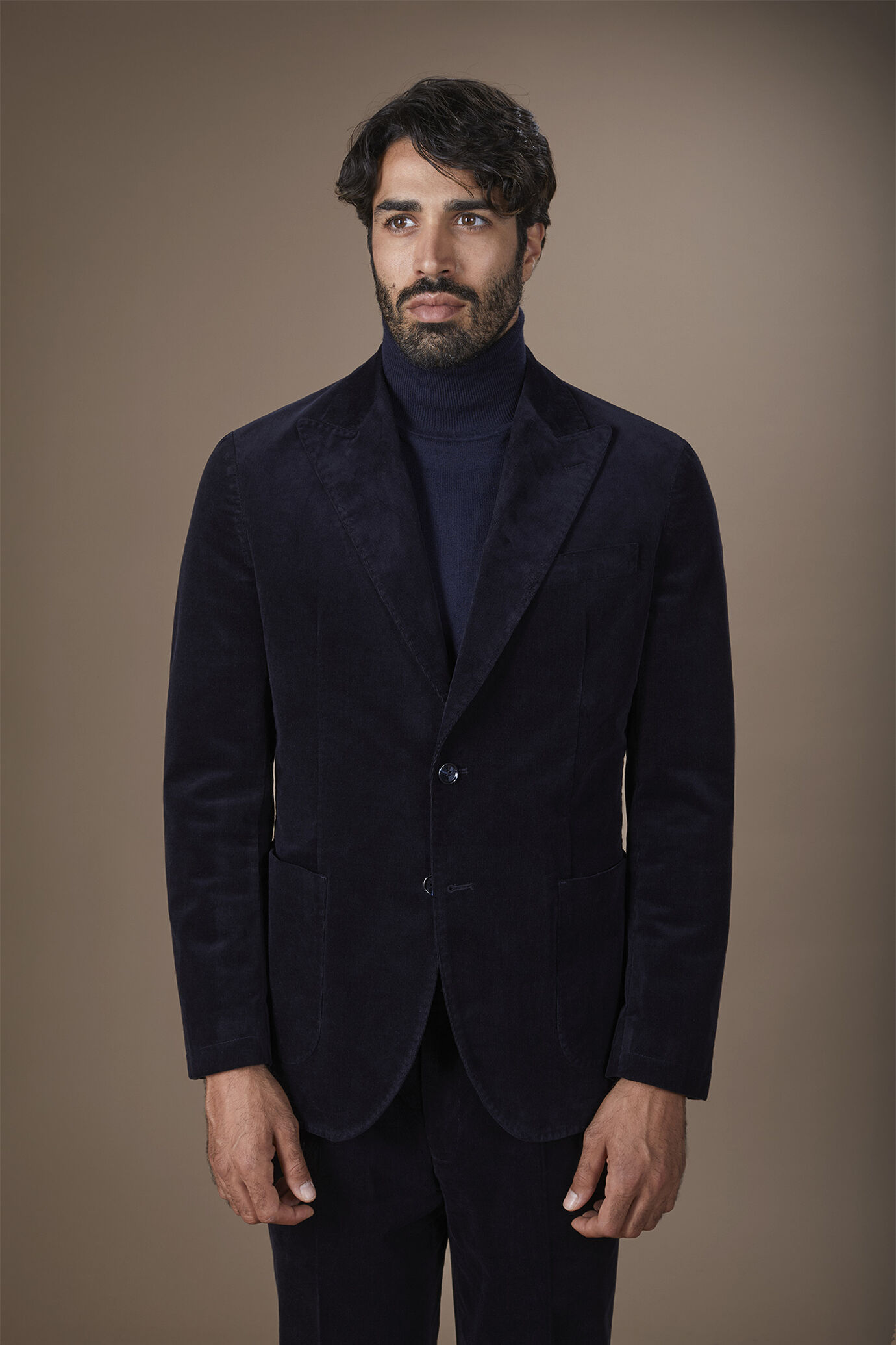 Men's single-breasted jacket in regular fit cotton corduroy image number 1