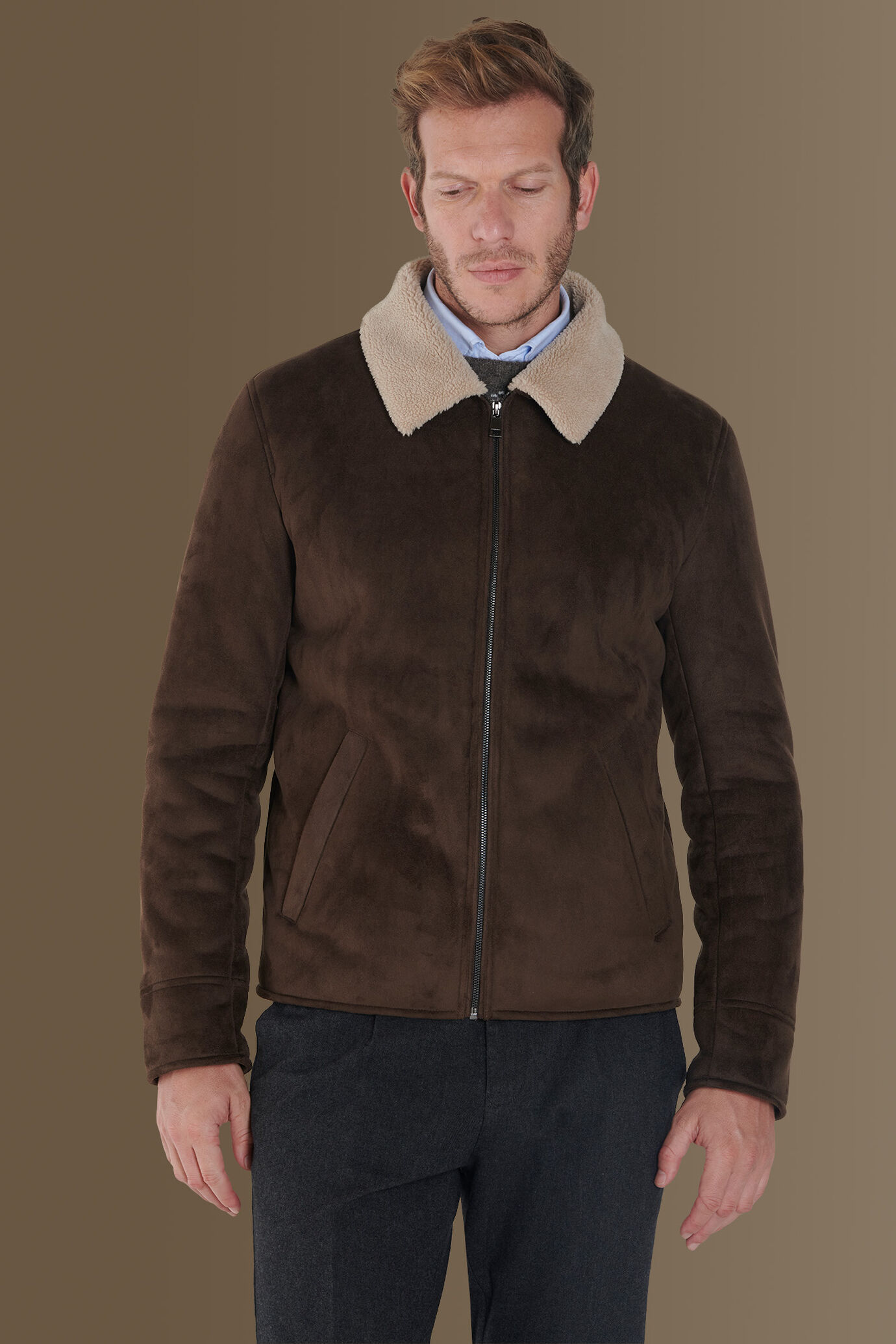 Sheepskin ecosuede jacket image number 1