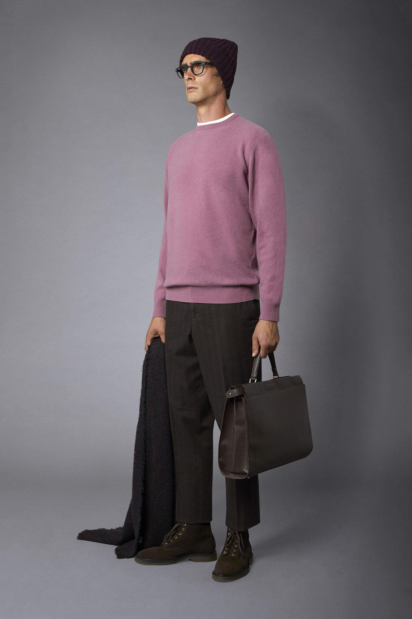 Pullover mit Rundhalsausschnitt Lammwollmischung regular fit image number 1
