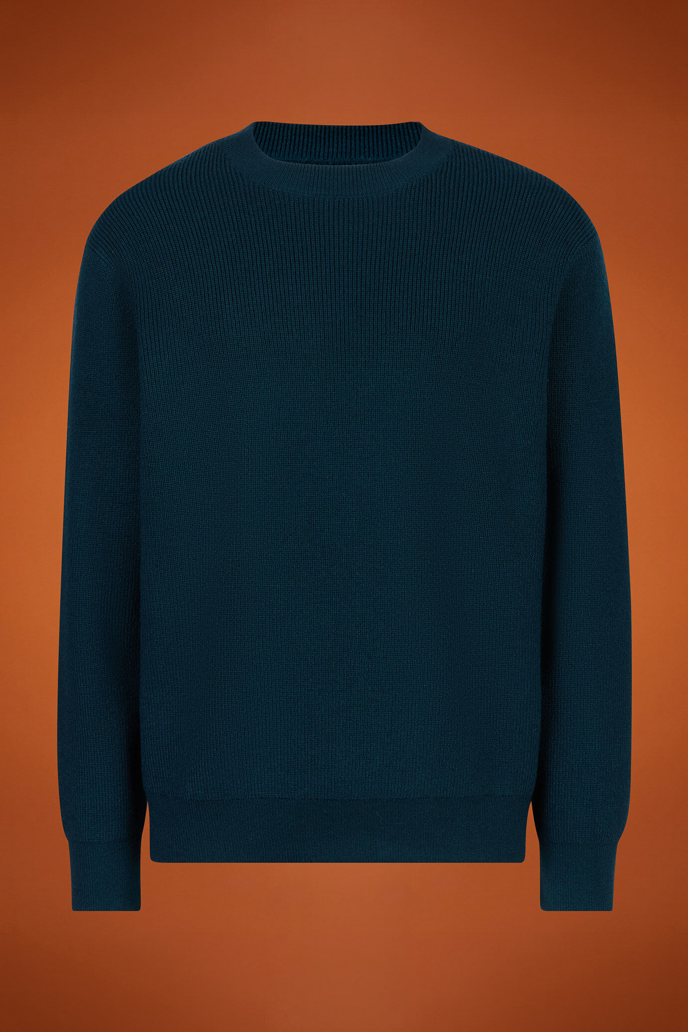 Pull homme, col rond, en côtes anglaises, coupe classique