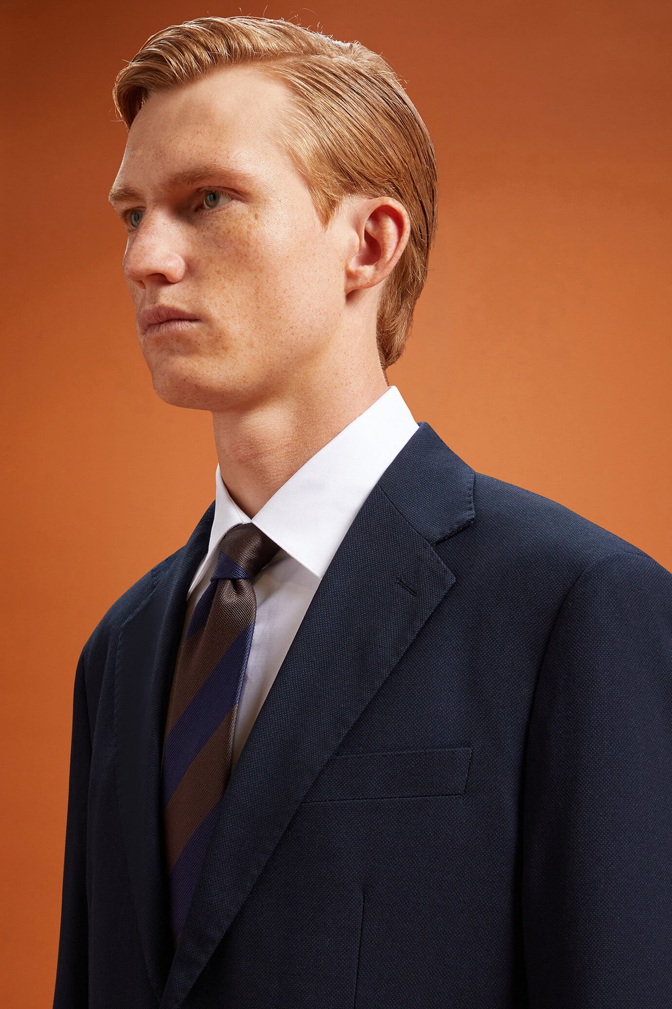 Costume homme à simple boutonnage avec motif œil-de-perdrix, coupe classique image number 3