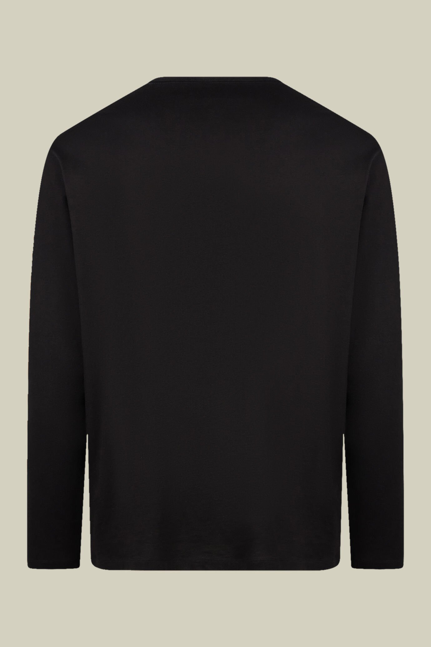 Men's regular fit long-sleeved V-neck T-shirt in 100% cotton slub image number 1