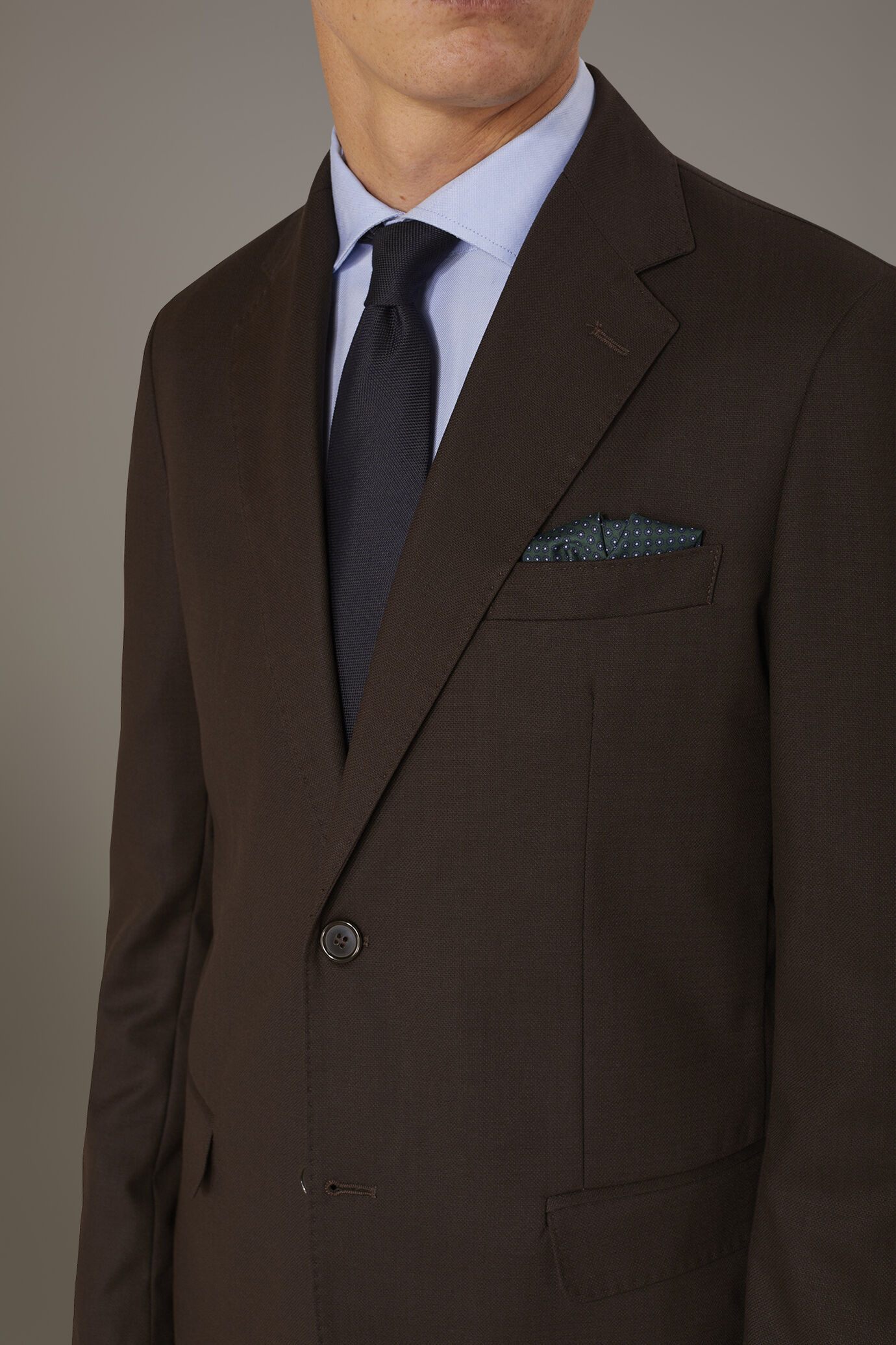 Single breasted jacket solid colour dobby fabric image number 2