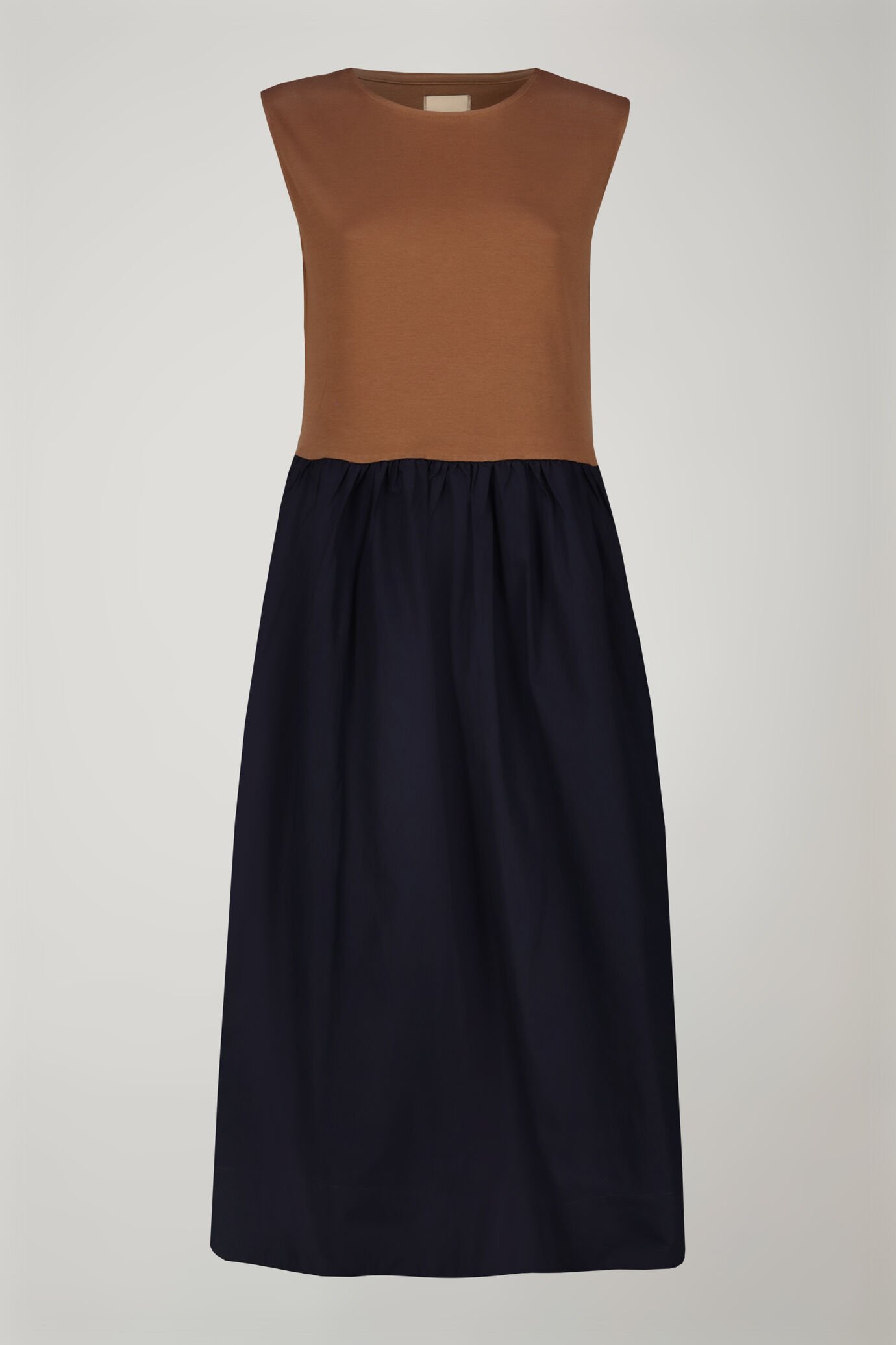 Women’s two-tone sleeveless midi dress 100% cotton in jersey regular fit image number 4