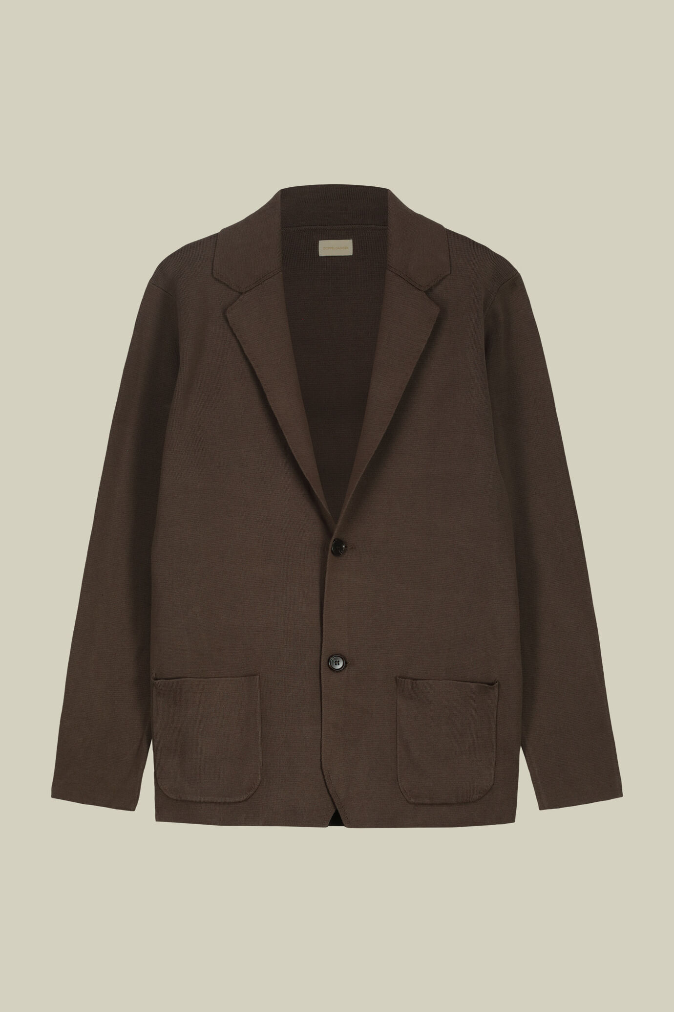 Cardigan uomo con tasche a toppa, punto milano 100% cotone