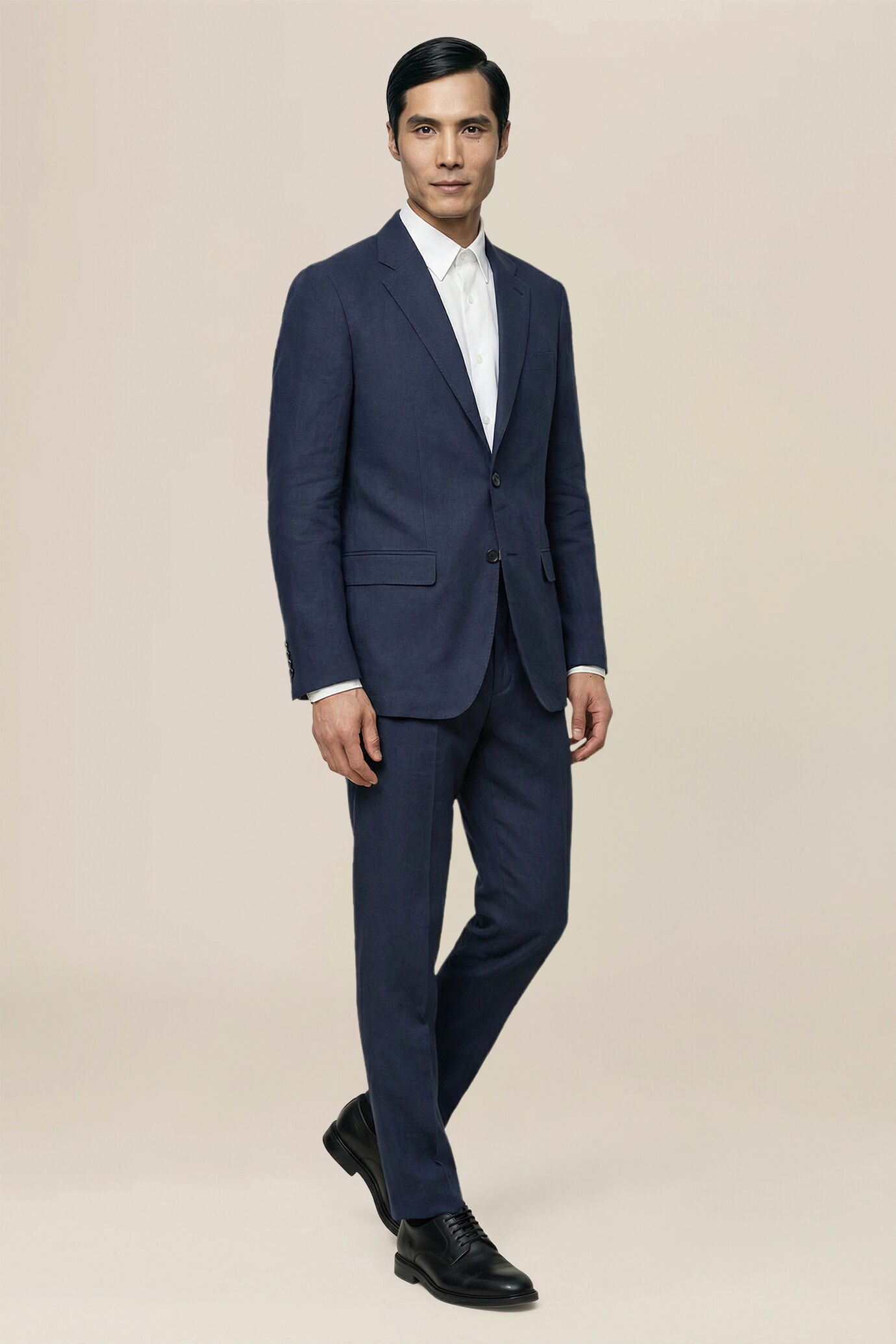 Abito uomo monopetto 100% lino regular fit image number 0