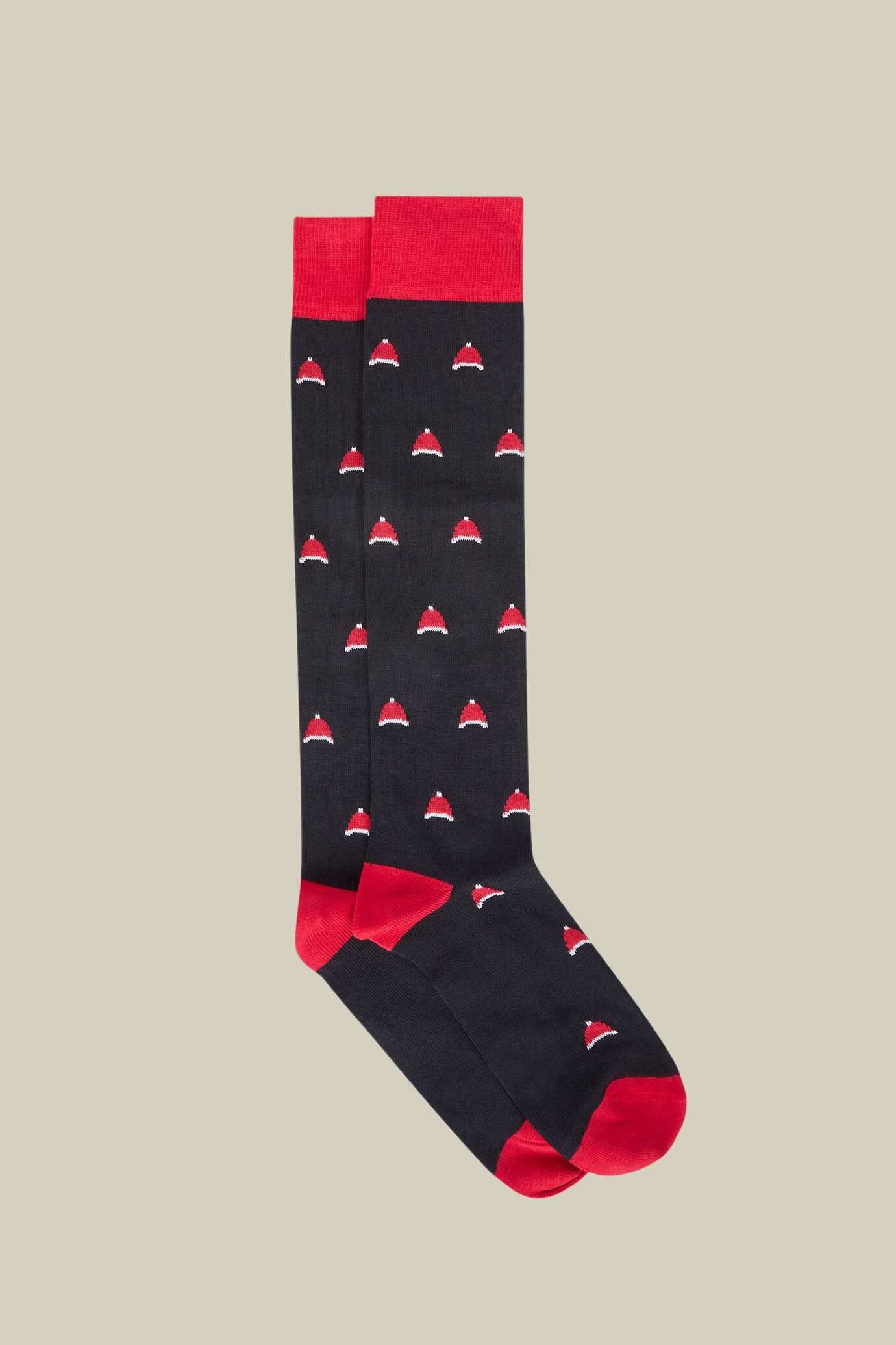Men's long socks in polka dot stockinette stitch, made in Italy image number 0