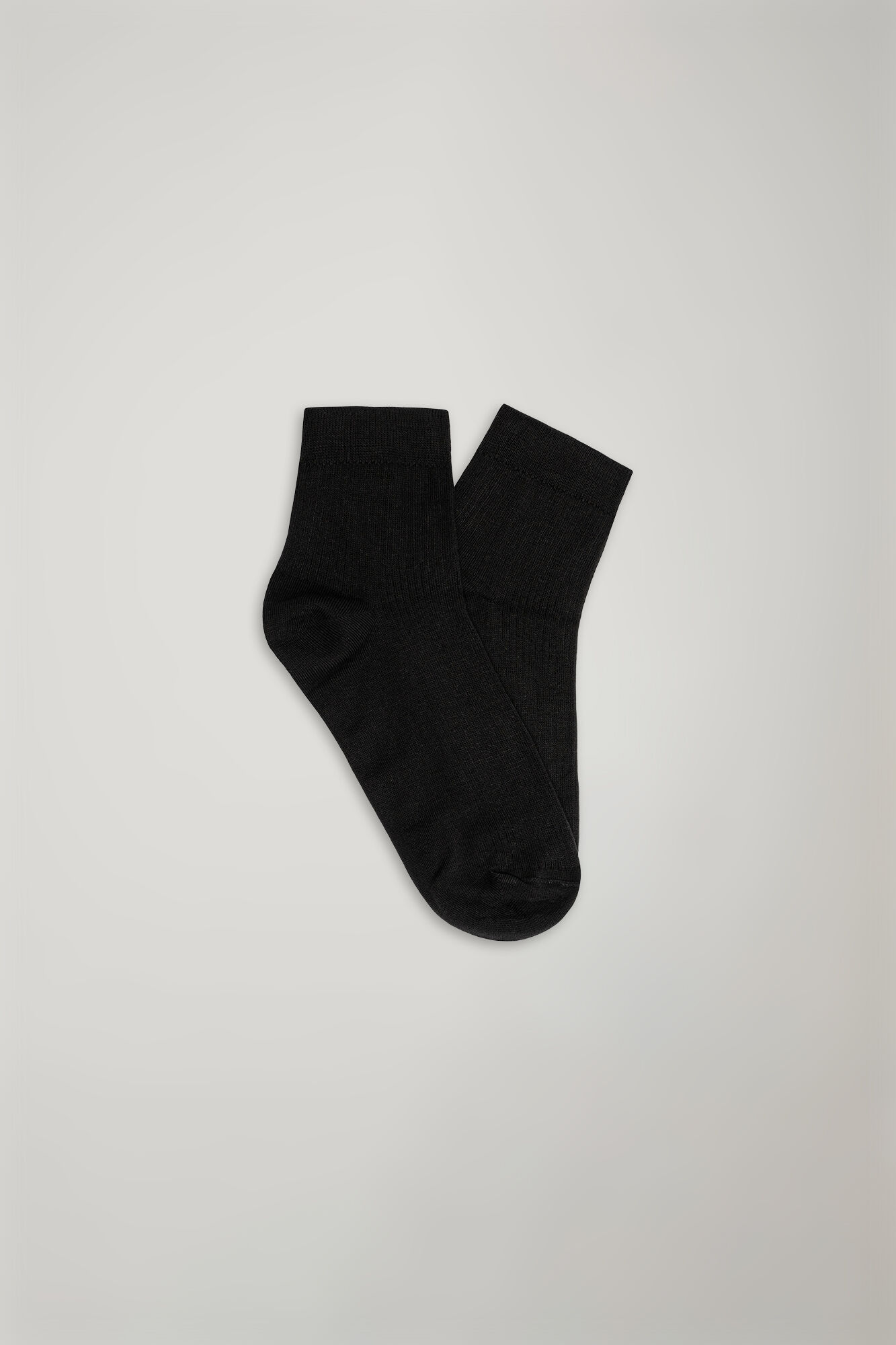 Calza donna made in Italy in misto cotone tinta unita a coste