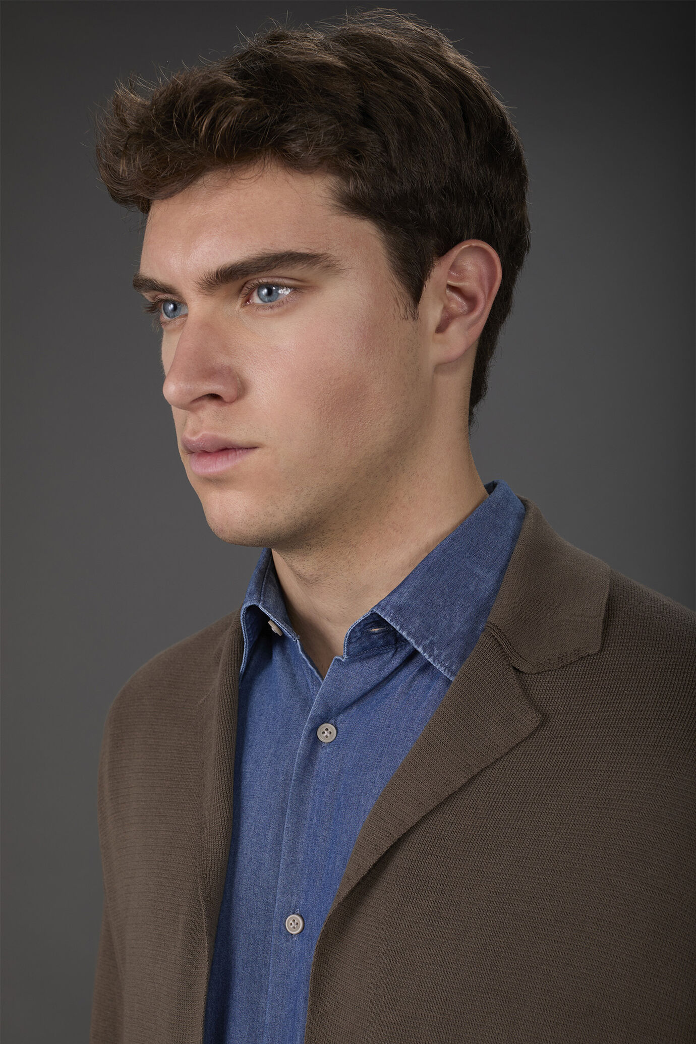 Cardigan homme avec poches plaquées, 100% coton point de Milan image number 2