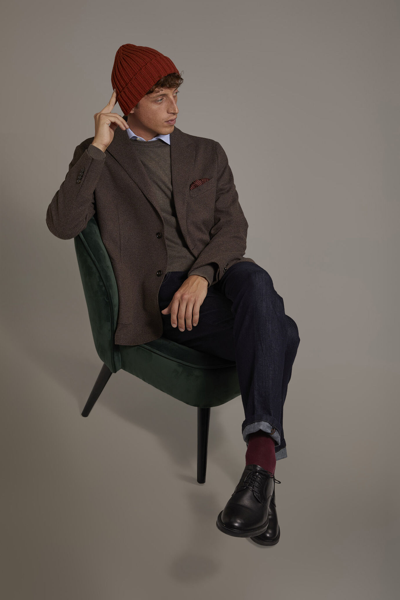 Single-breasted jersey jacket with patch pockets image number 0