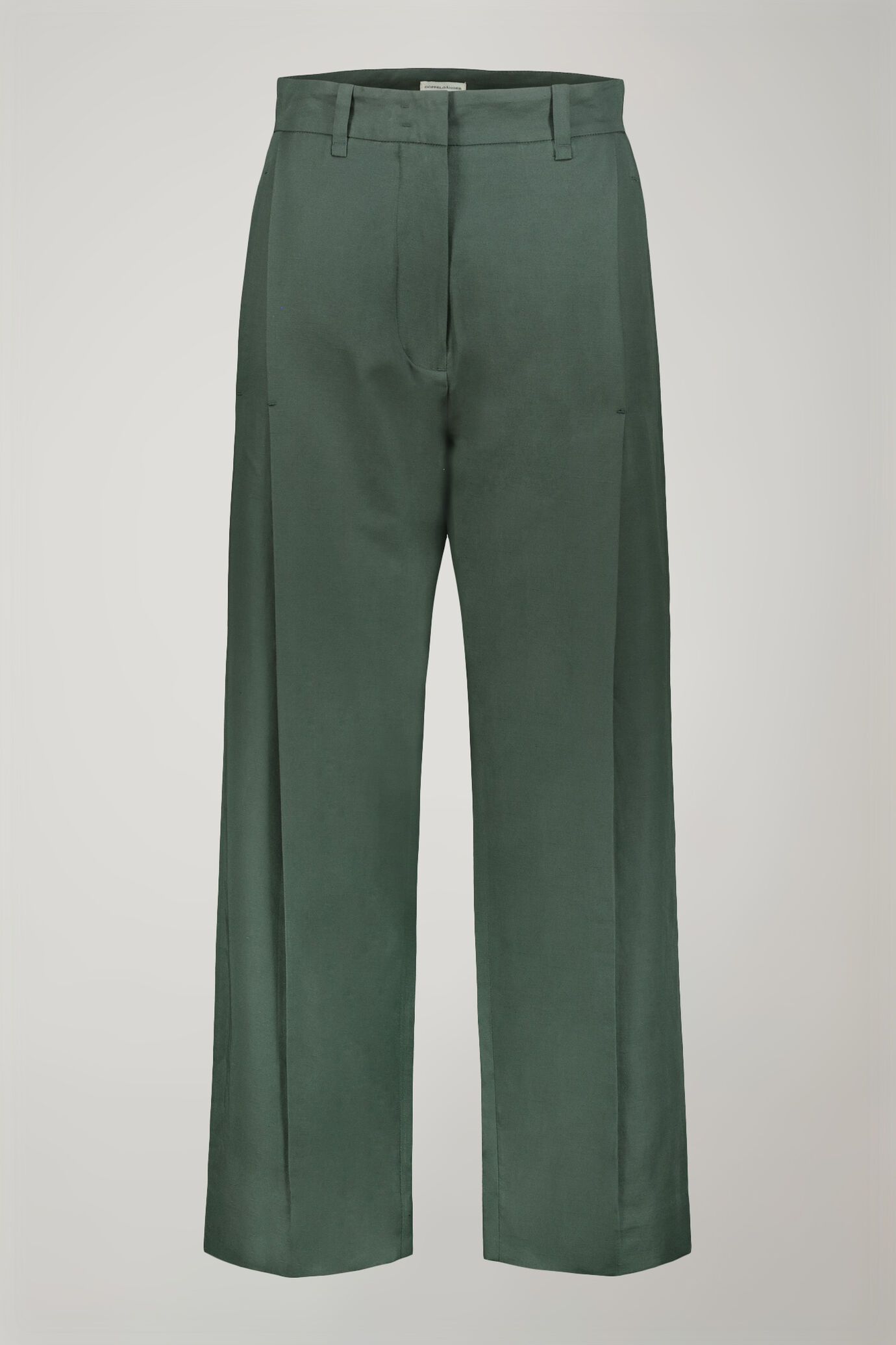 Pantalone donna a gamba larga misto lino e cotone regular fit image number 4