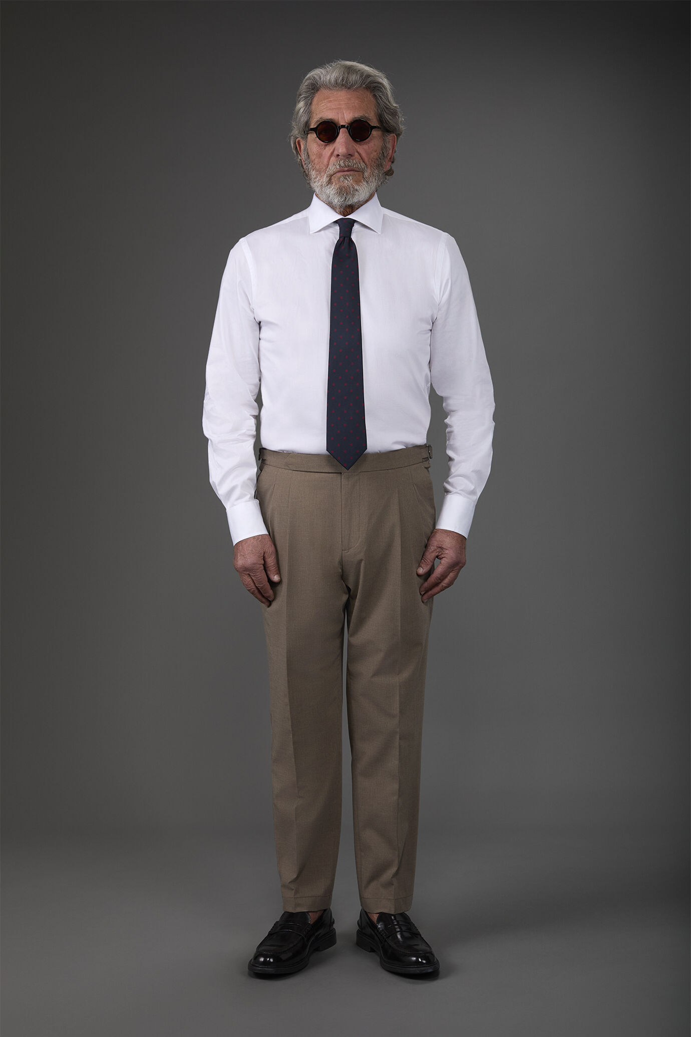 Camicia classica uomo collo francese tinta unita twill image number 2