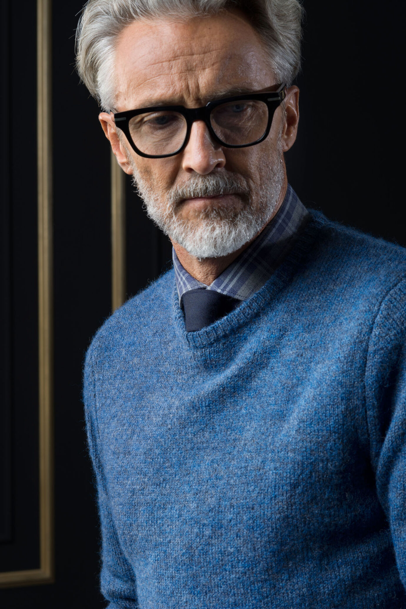 Shetland wool round neck sweater image number 1