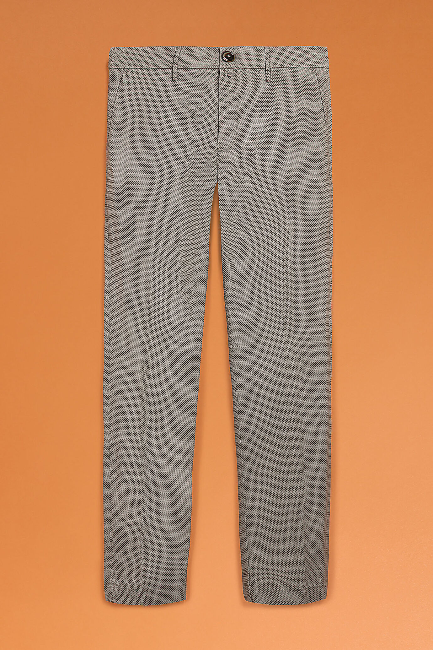 Twill stretch micro print chino trousers image number 0