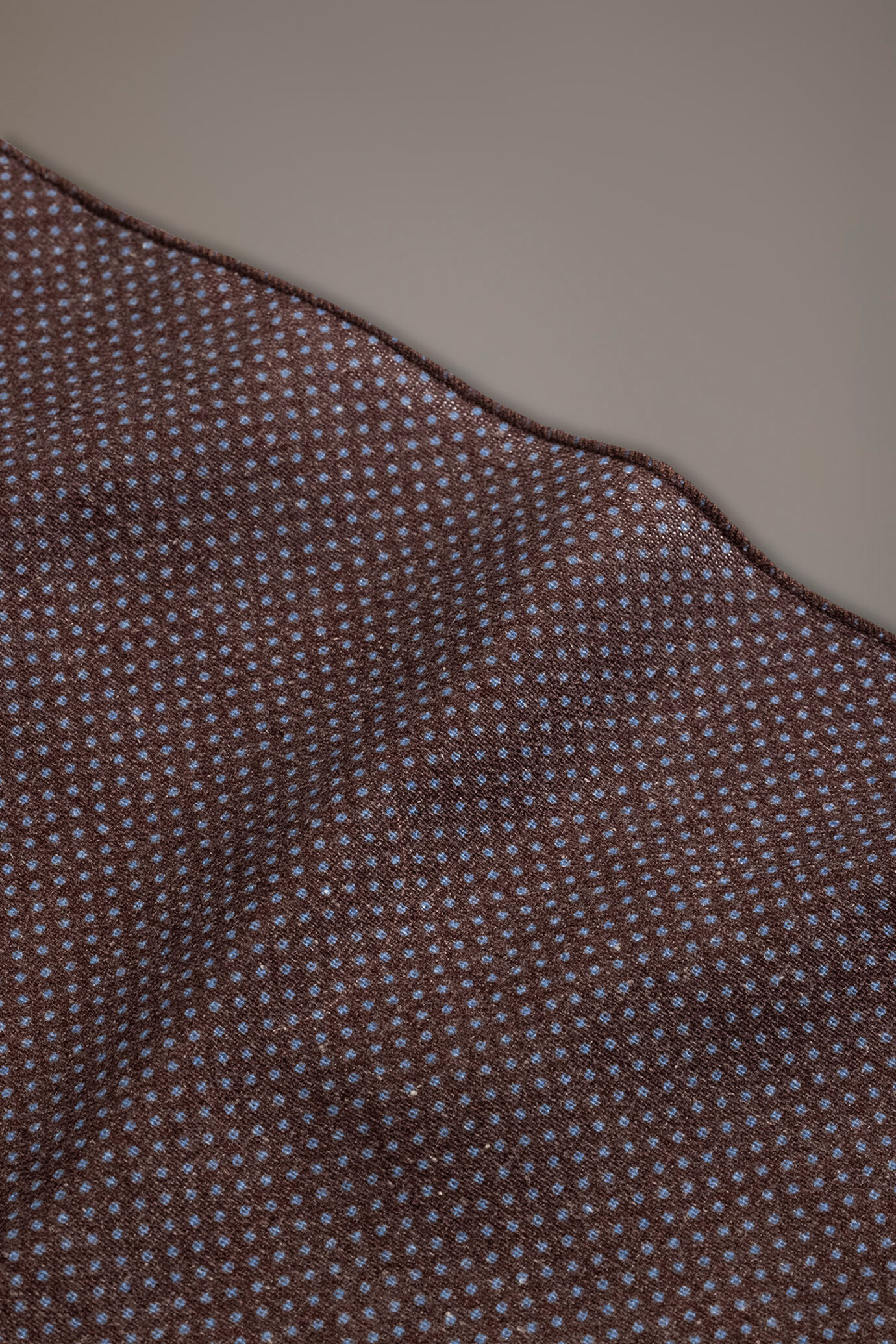 Pochette misto lino disegno fantasia brown uomo image number 1