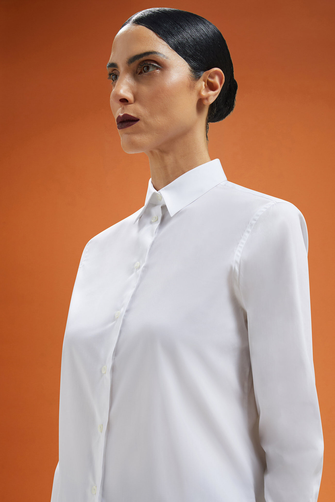 Camicia classica donna tinta unita regular fit image number 4