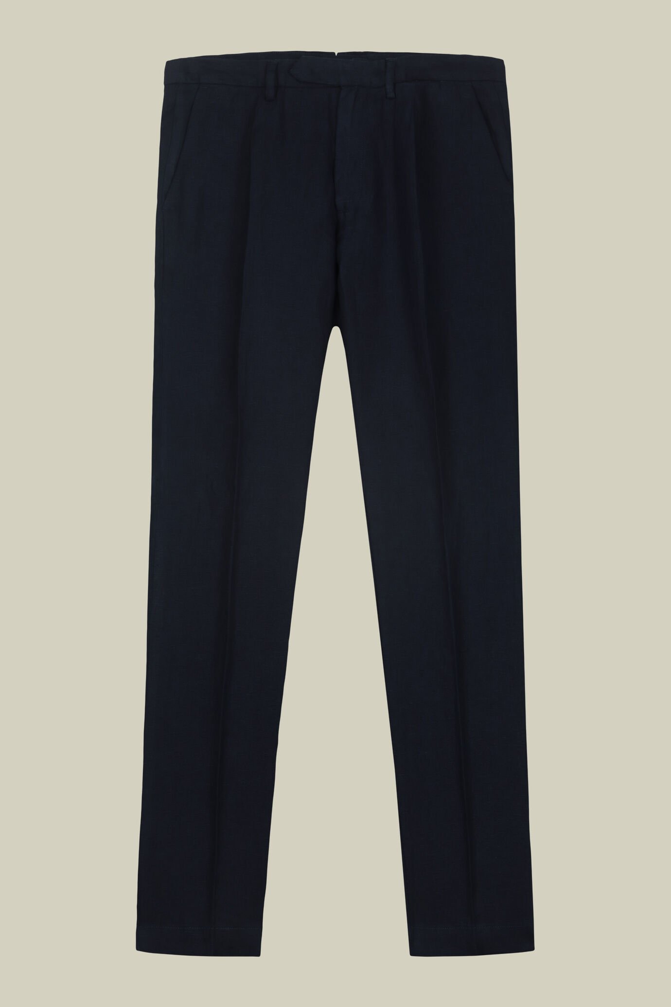 Herrenhose mit 100% Leinen zwei kleinen Bügelfalten und verdeckter Knopfleiste image number 4