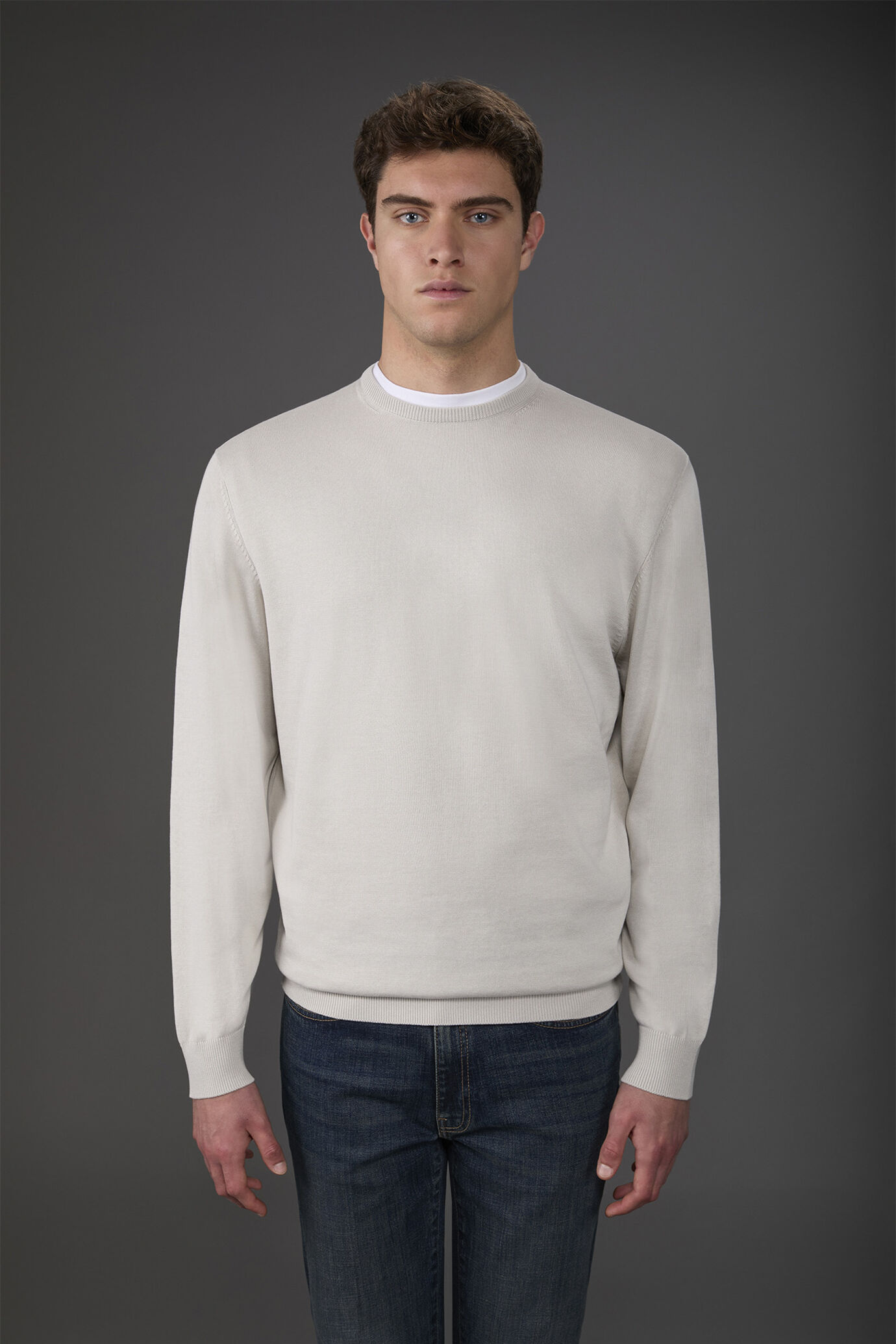 Maglia uomo girocollo bio-washed 100% cotone image number 1