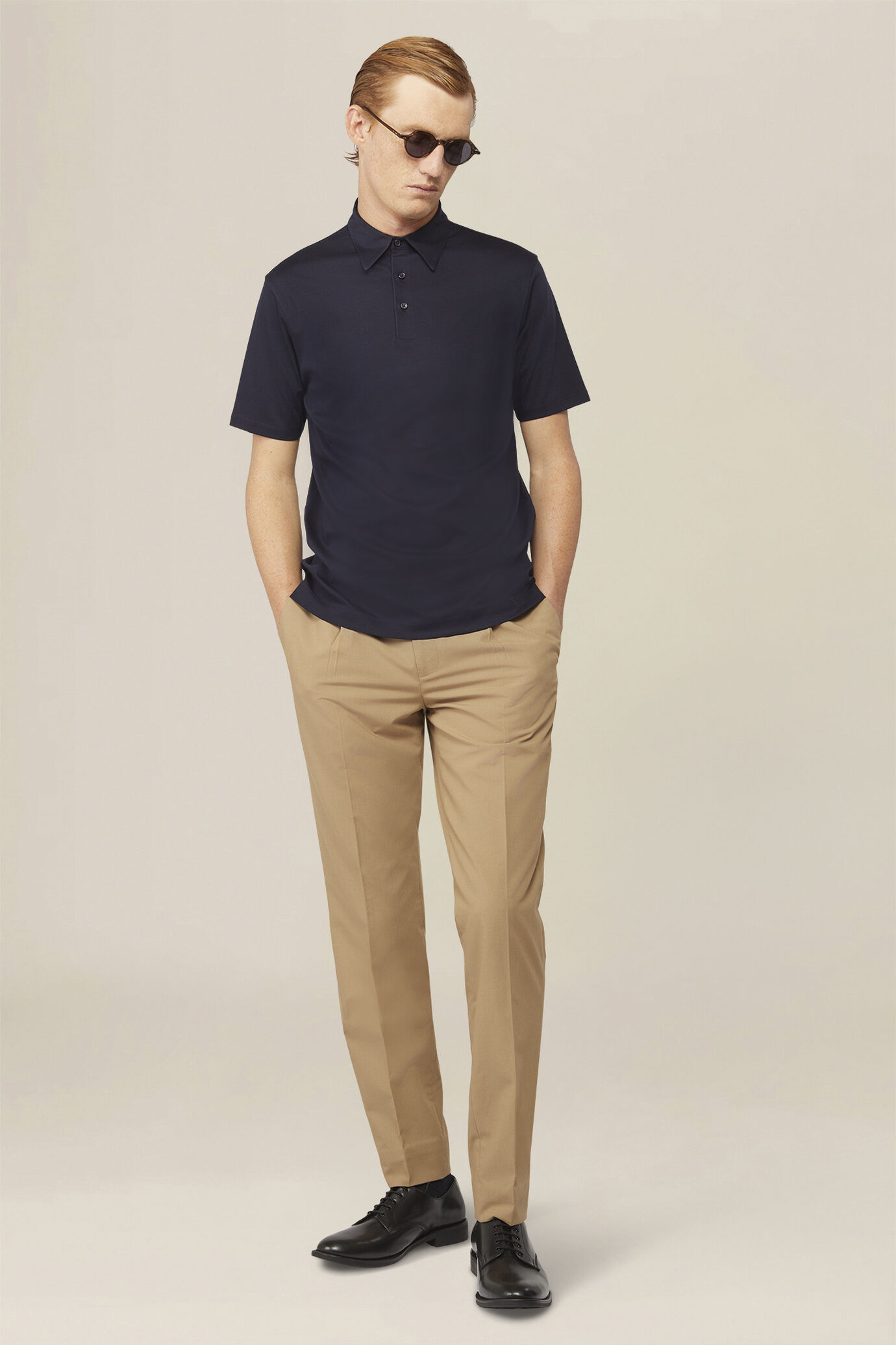 Polo pour homme en 100 % coton, coupe classique image number 1