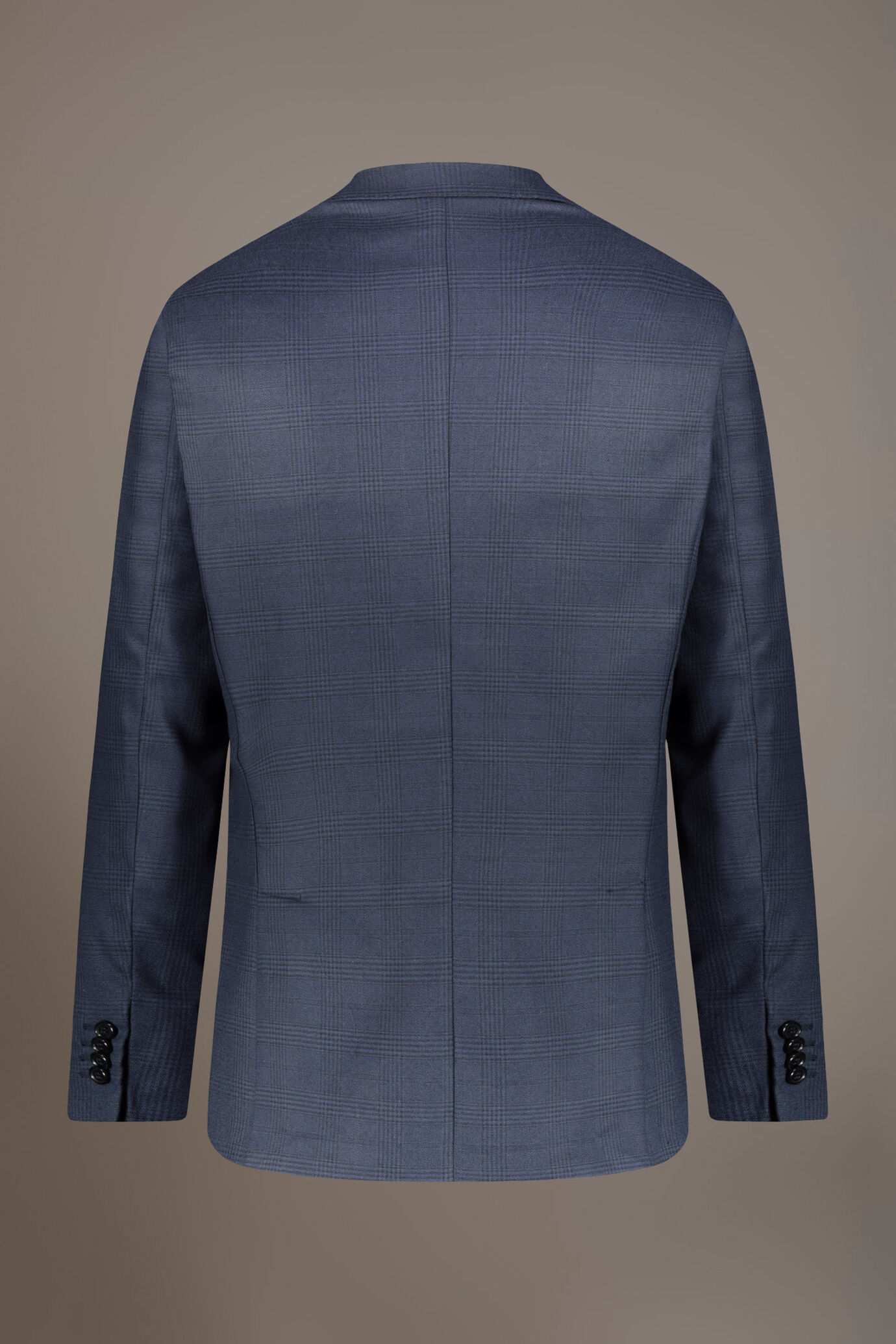 Single-breasted jacket with flap pockets in prince of wales fabric made in Italy image number 6