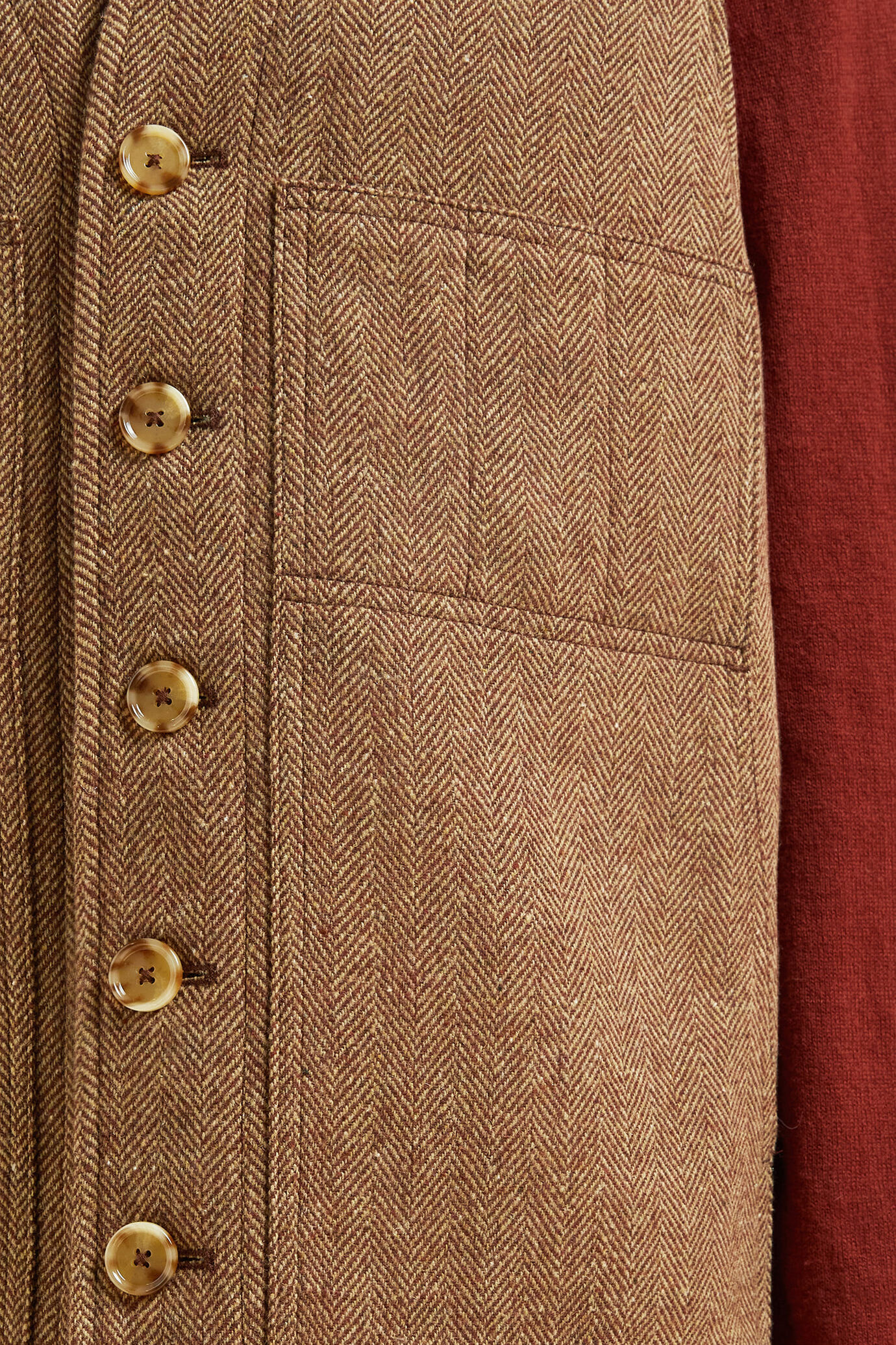 Gilet uomo monopetto con scollo a v tessuto spinato Wool Blend regular fit image number 4