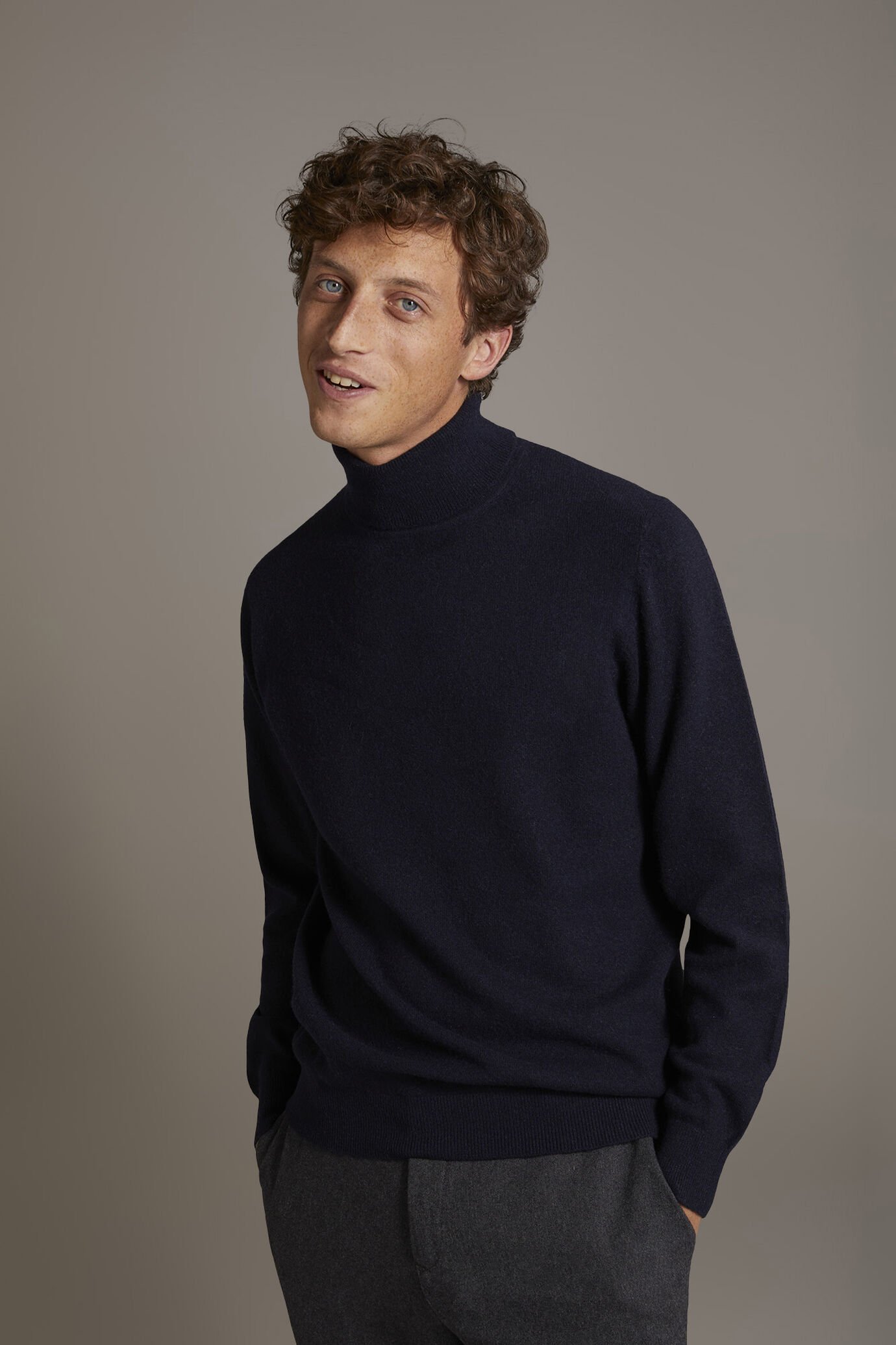 Maglia collo alto in misto lana lambswool image number 1