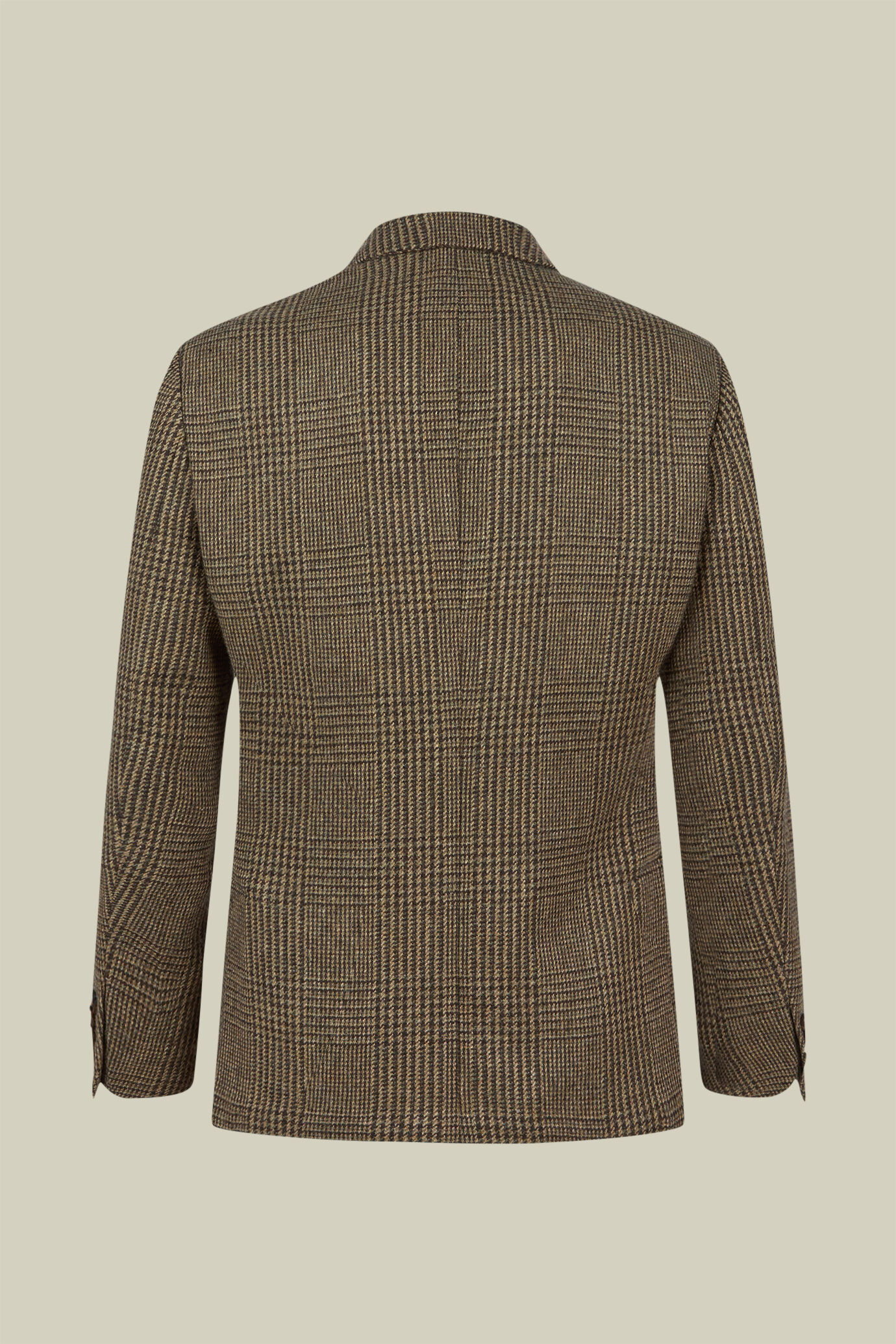 Men's regular fit single-breasted jacket in Prince of Wales check wool blend fabric with peak lapels image number 1